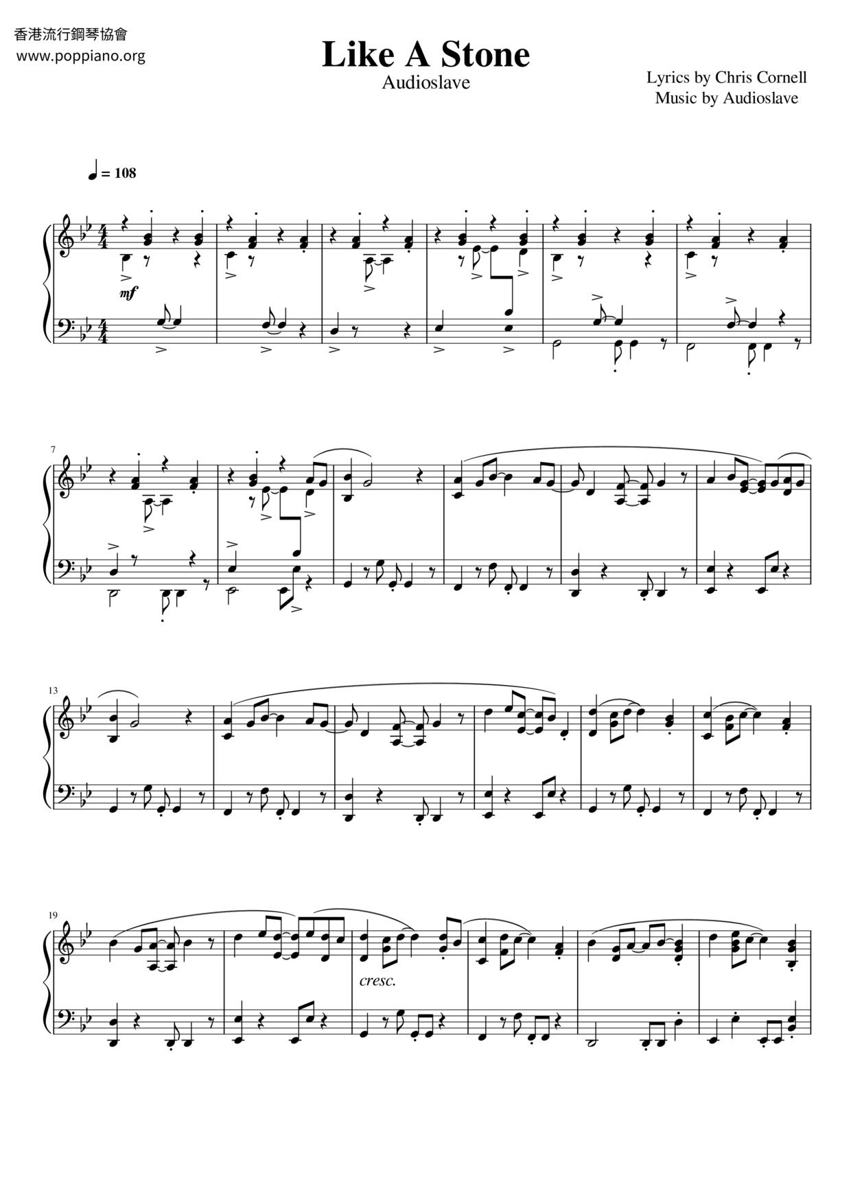 Audioslave Like A Stone pdf Audioslave Like A Stone pdf