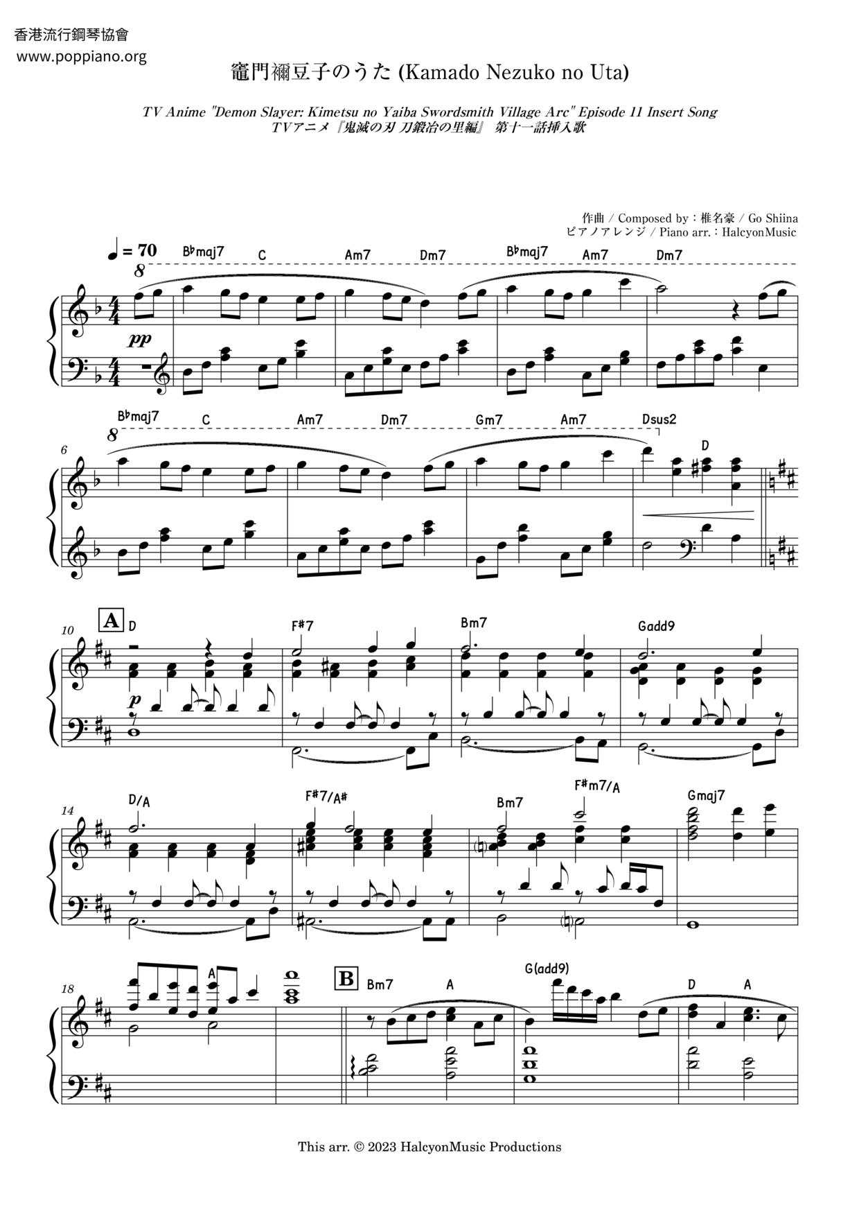 Kamado Nezuko No Uta Score