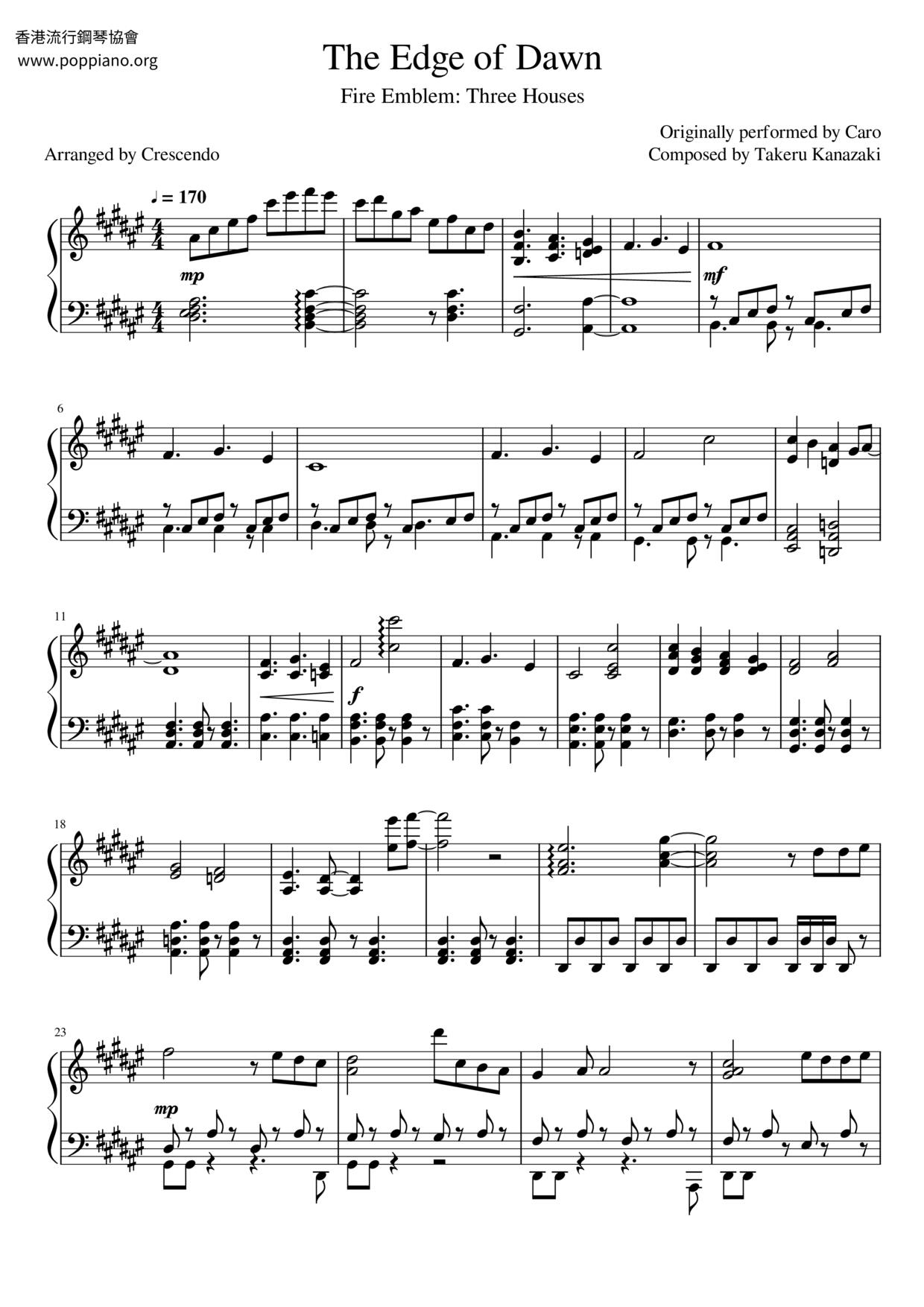 The Edge Of Dawn Score