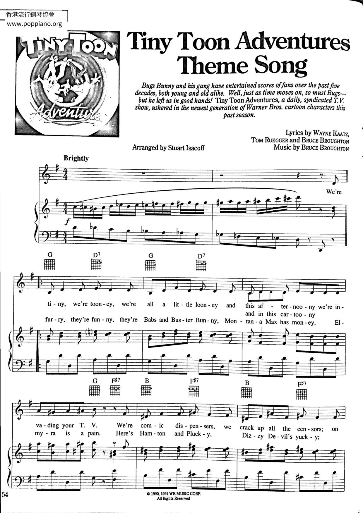 Tiny Toon Adventures Theme Song Score