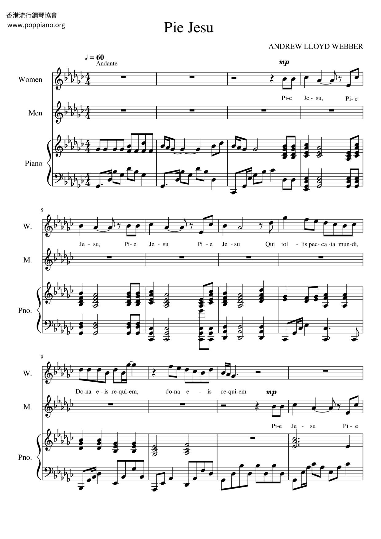 Pie Jesu Score