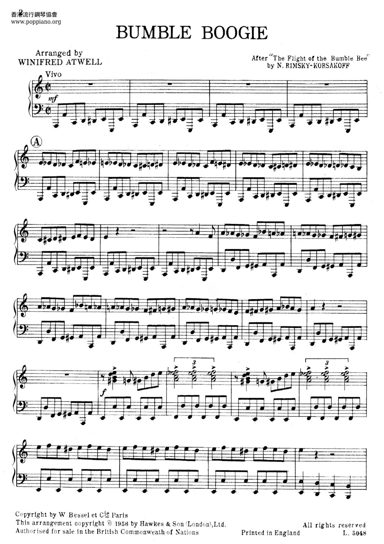 Bumble Boogie Score