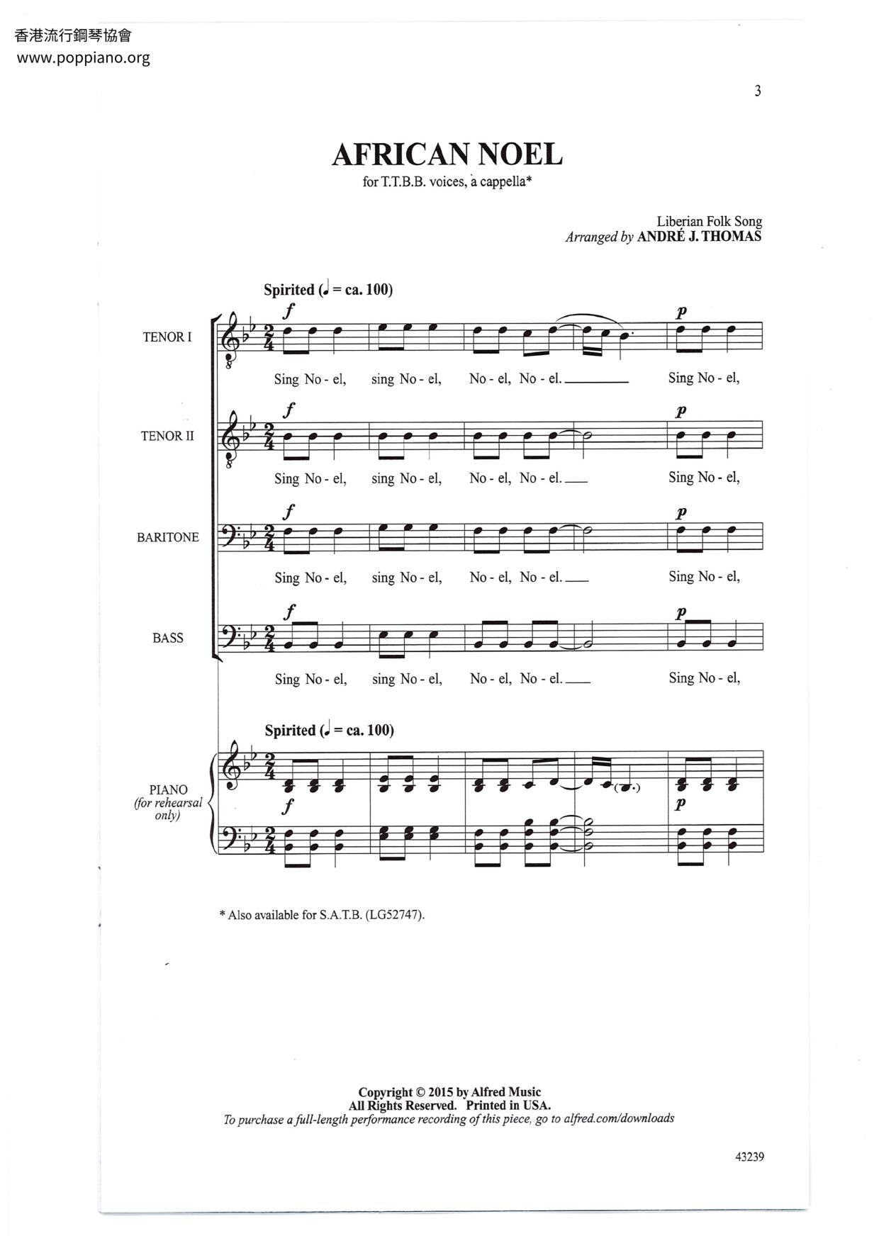 African Noel Score