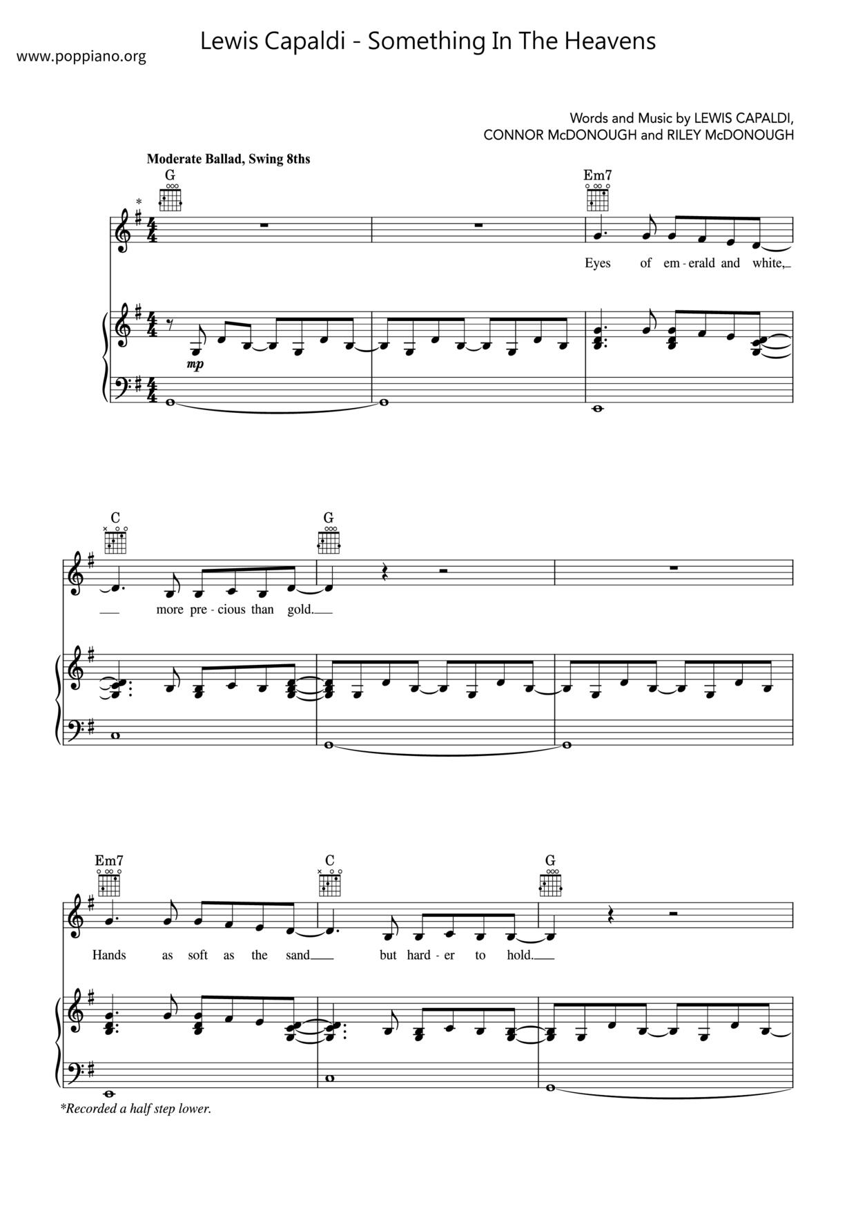 Something In The Heavensピアノ譜