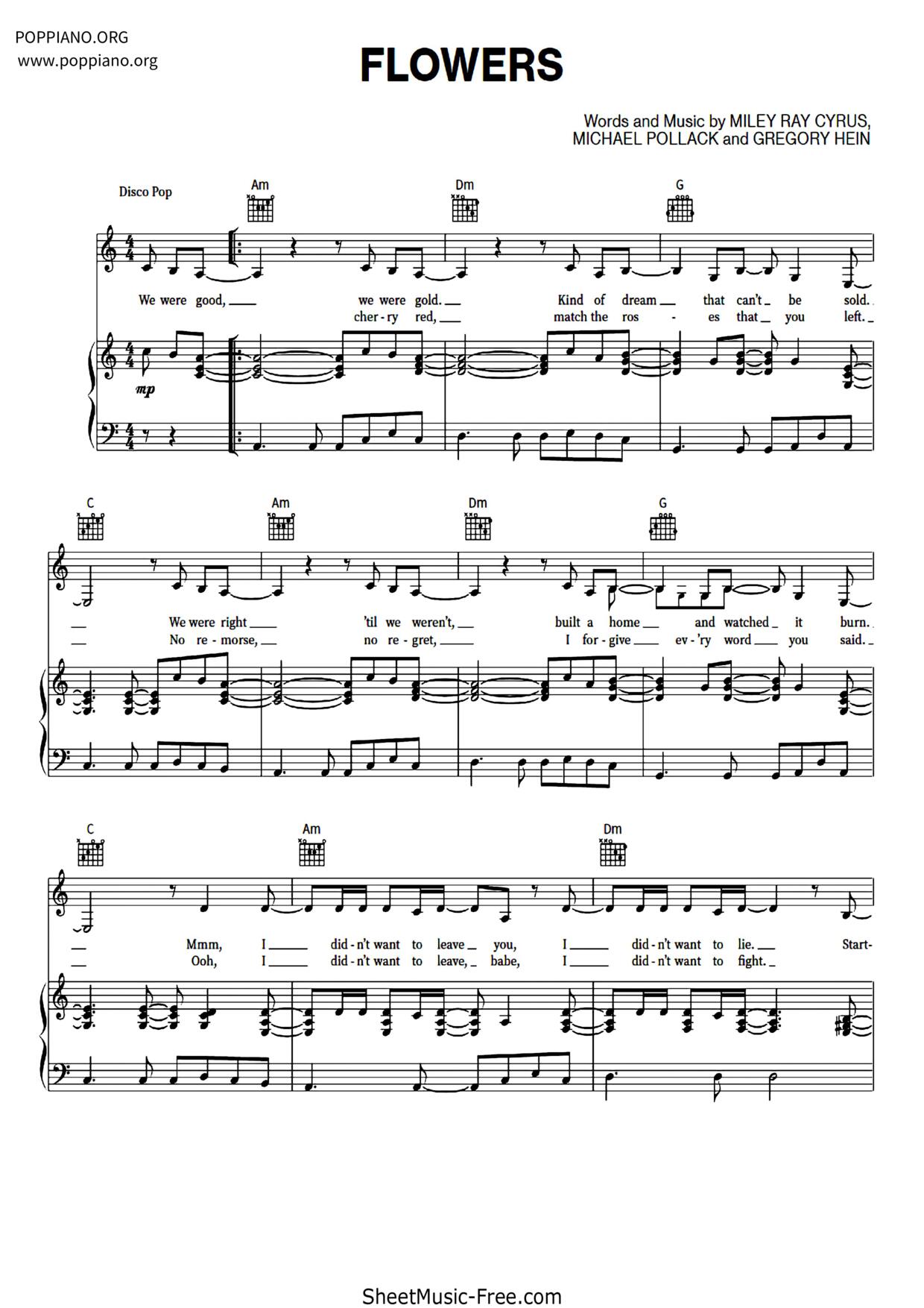 Flowersピアノ譜