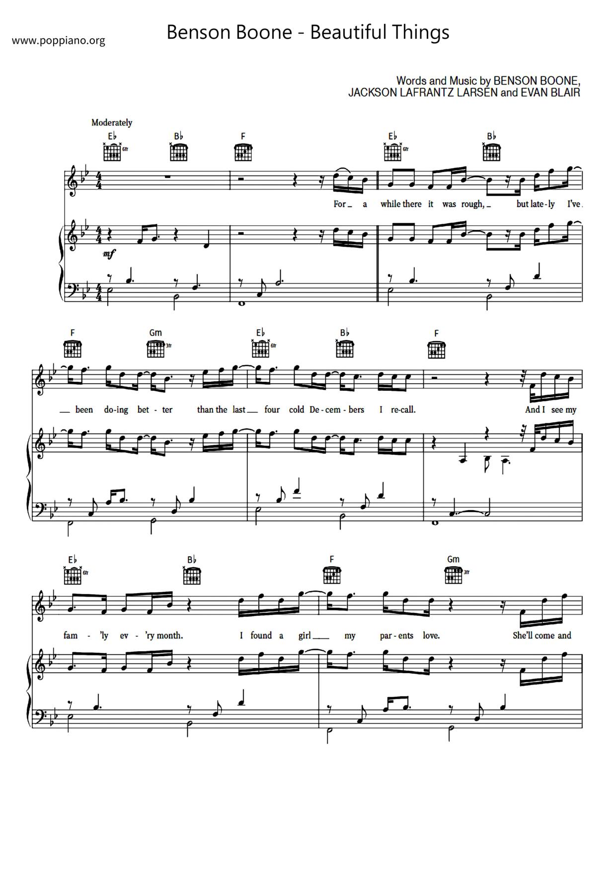 Beautiful Thingsピアノ譜