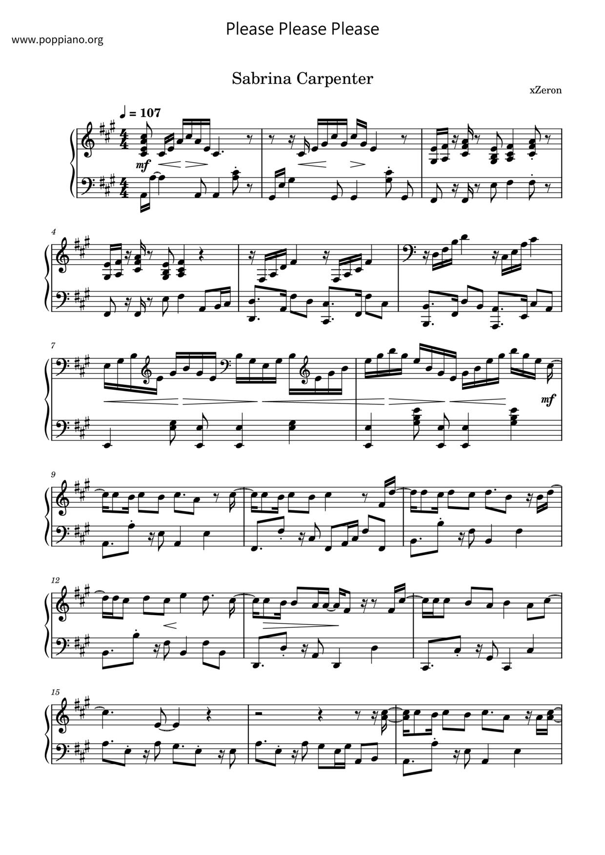 Please Please Please琴谱