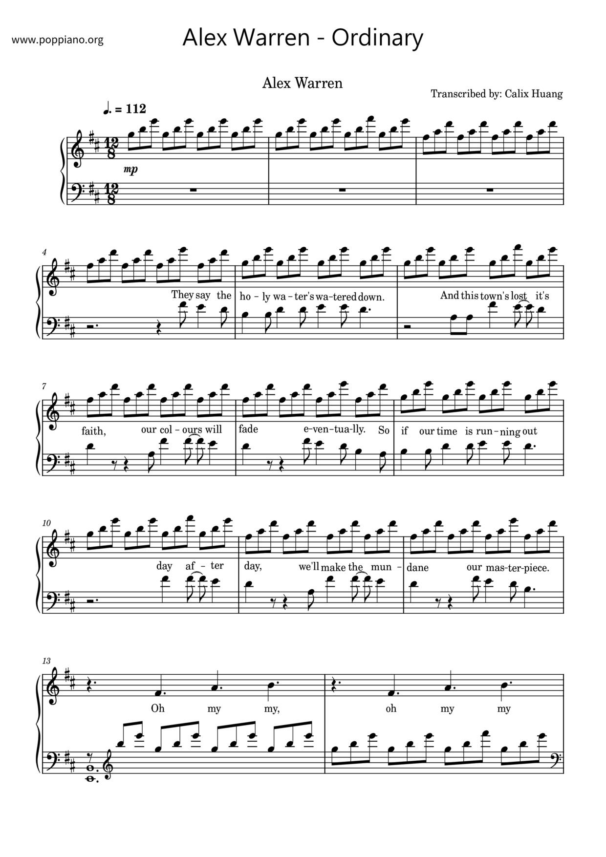 Ordinaryピアノ譜