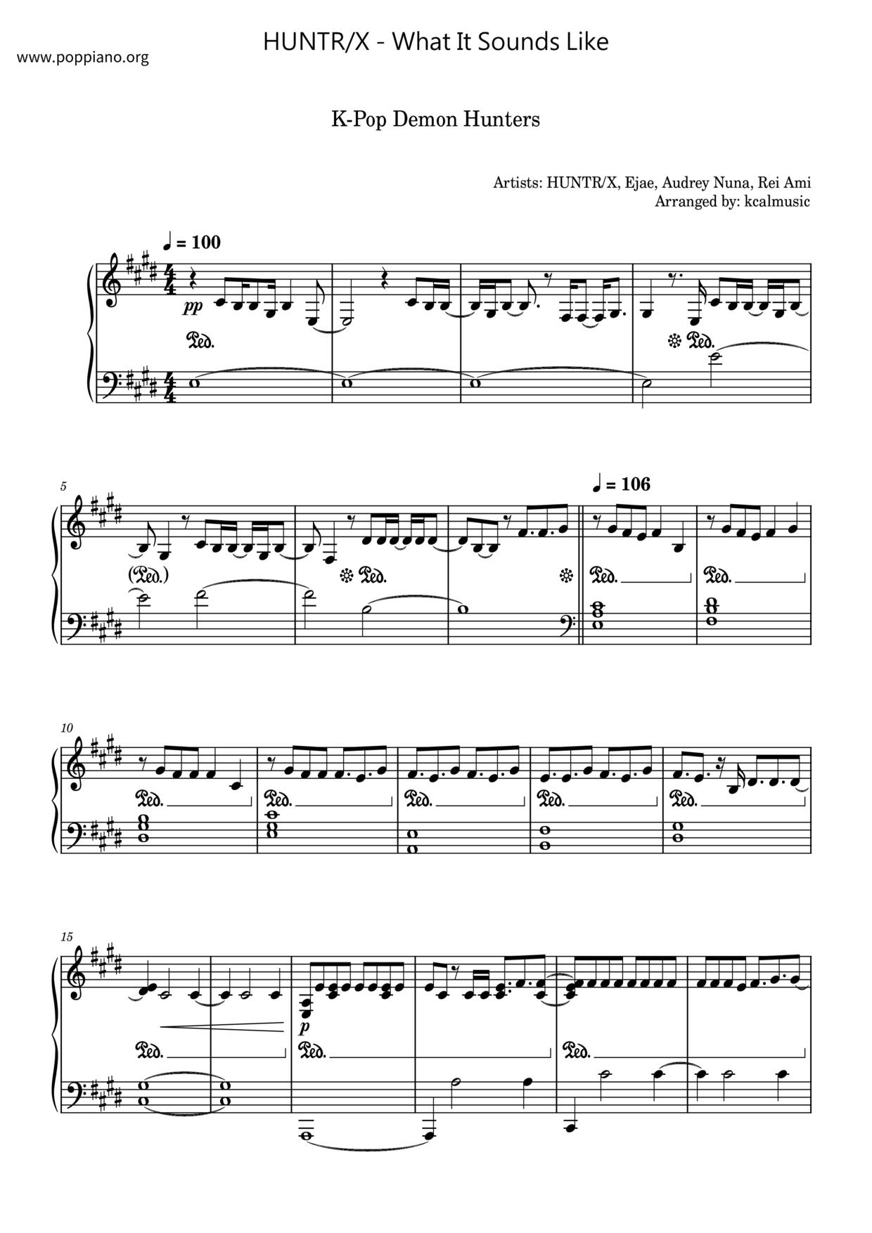 What It Sounds Likeピアノ譜