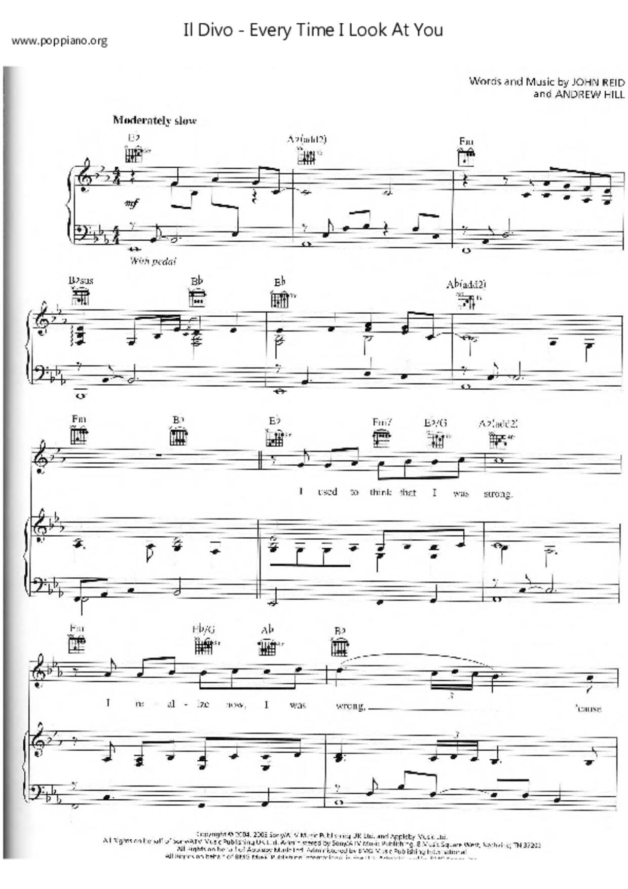 Every Time I Look At Youピアノ譜