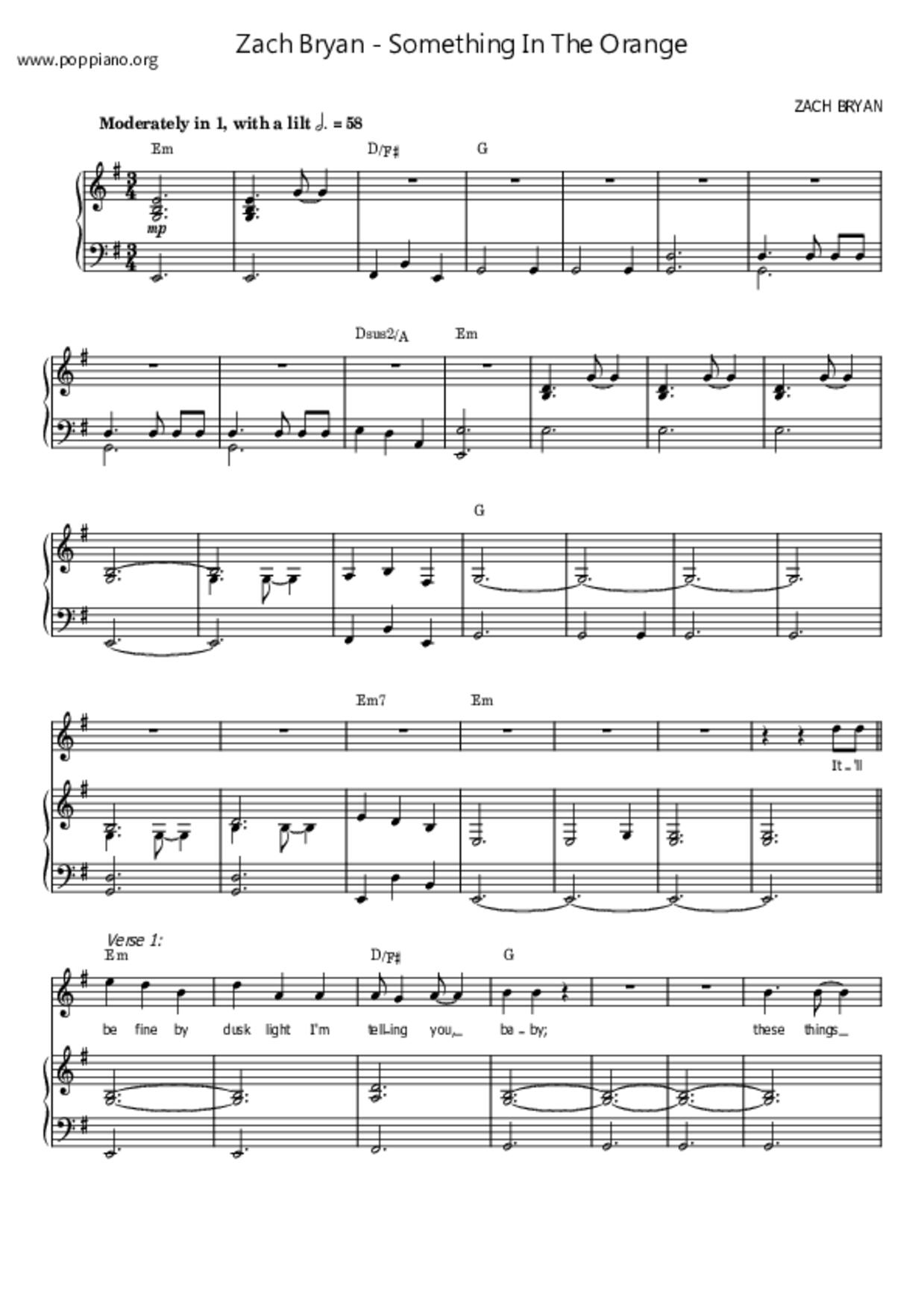 Something In The Orange琴譜