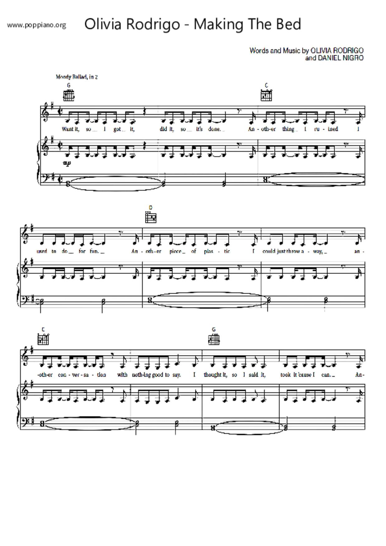 Making The Bed琴譜