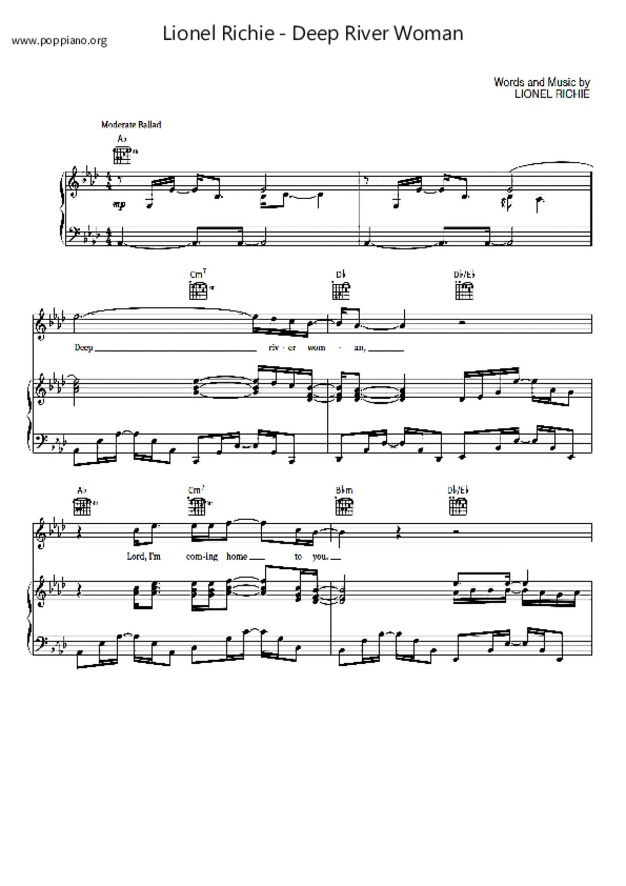 Deep River Woman琴譜