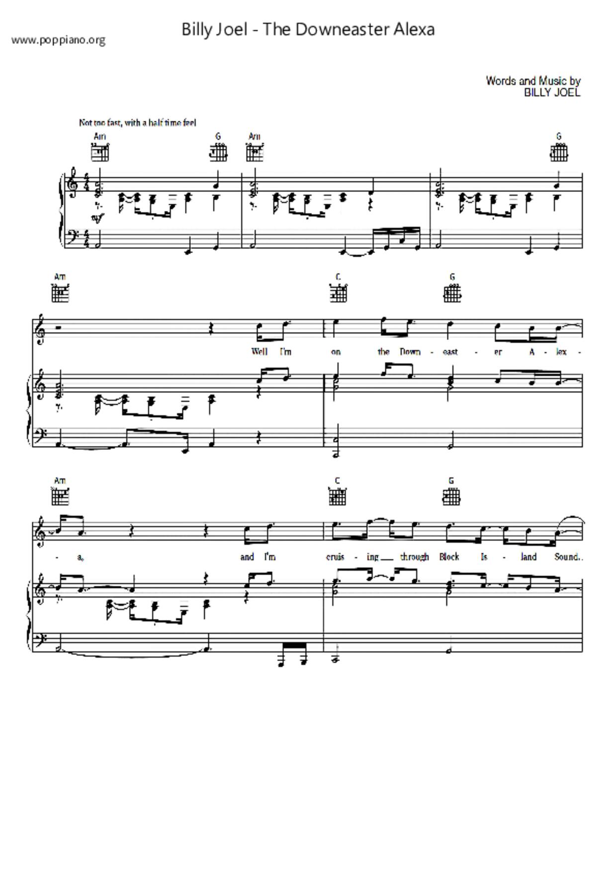 The Downeaster Alexa琴譜