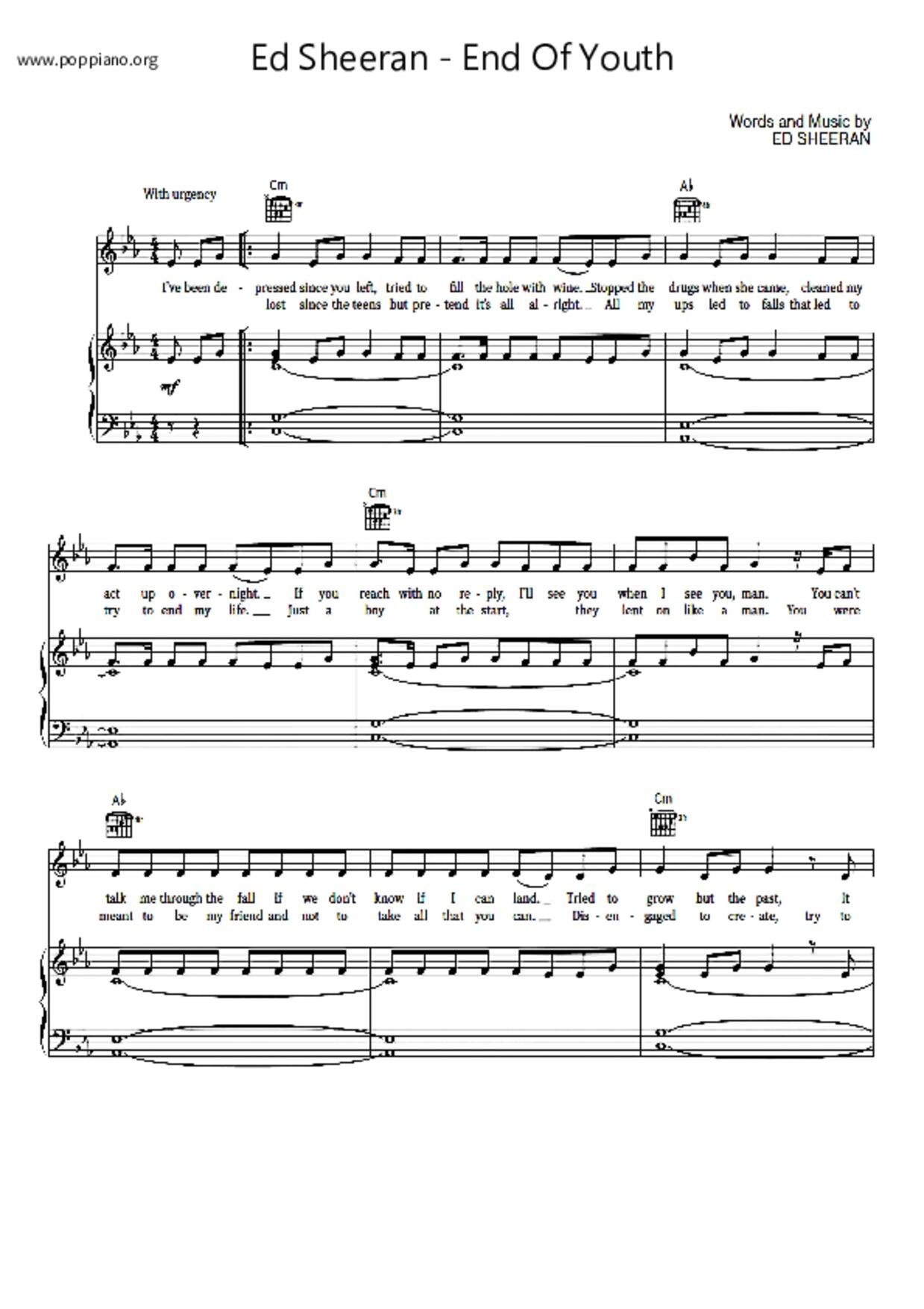 End Of Youthピアノ譜