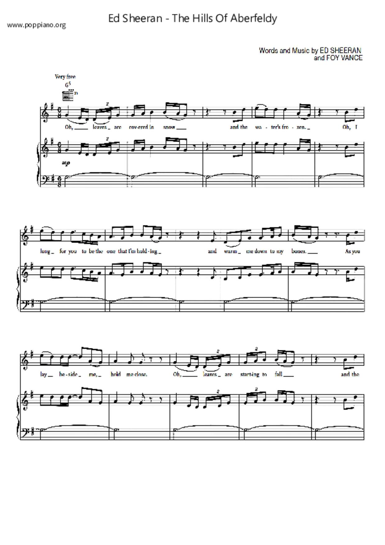 The Hills Of Aberfeldyピアノ譜