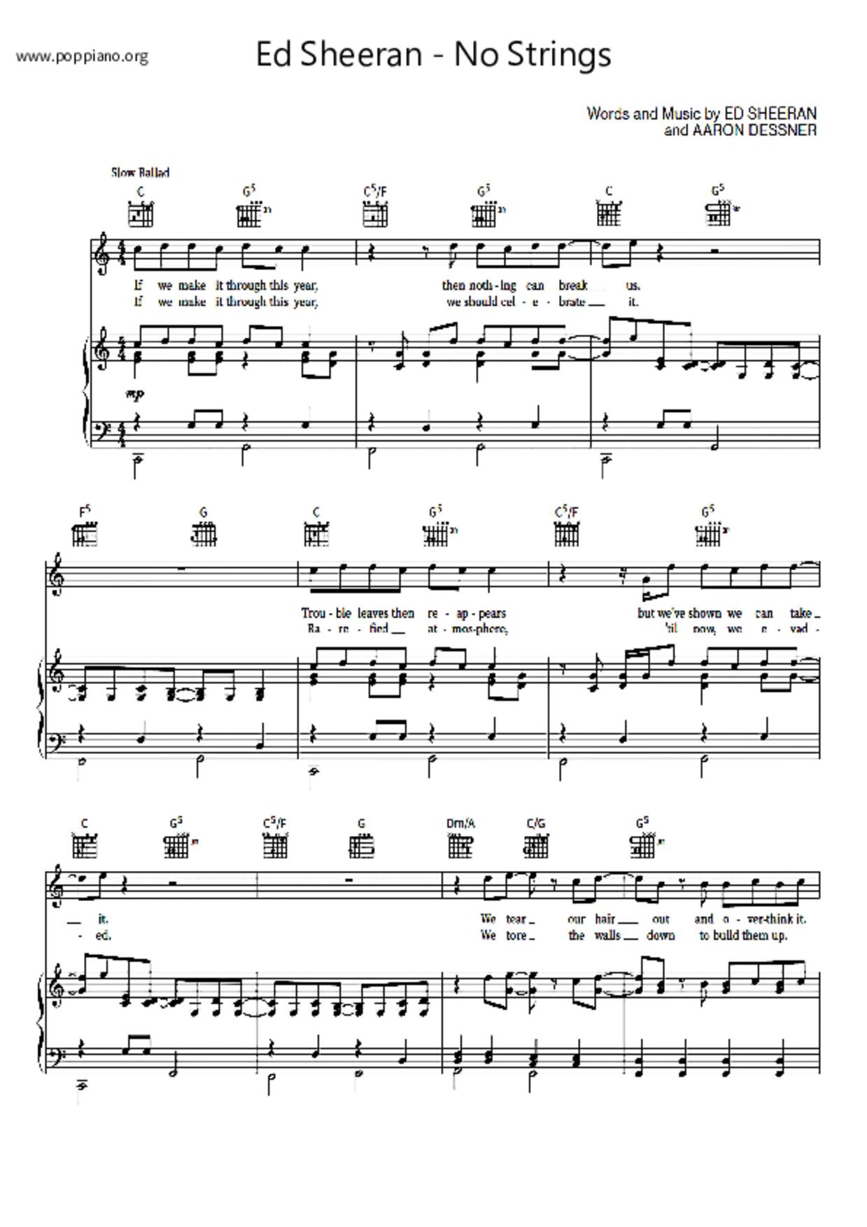 No Stringsピアノ譜