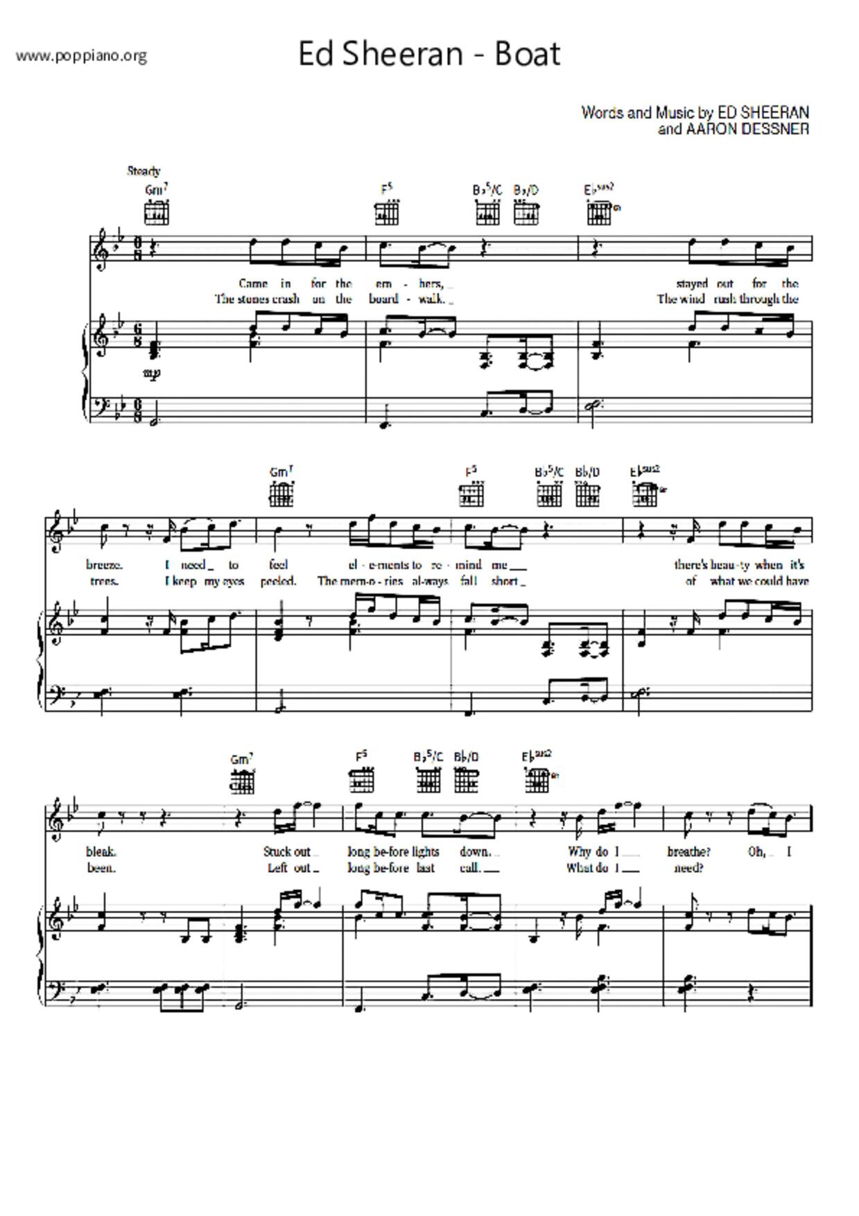 Boatピアノ譜