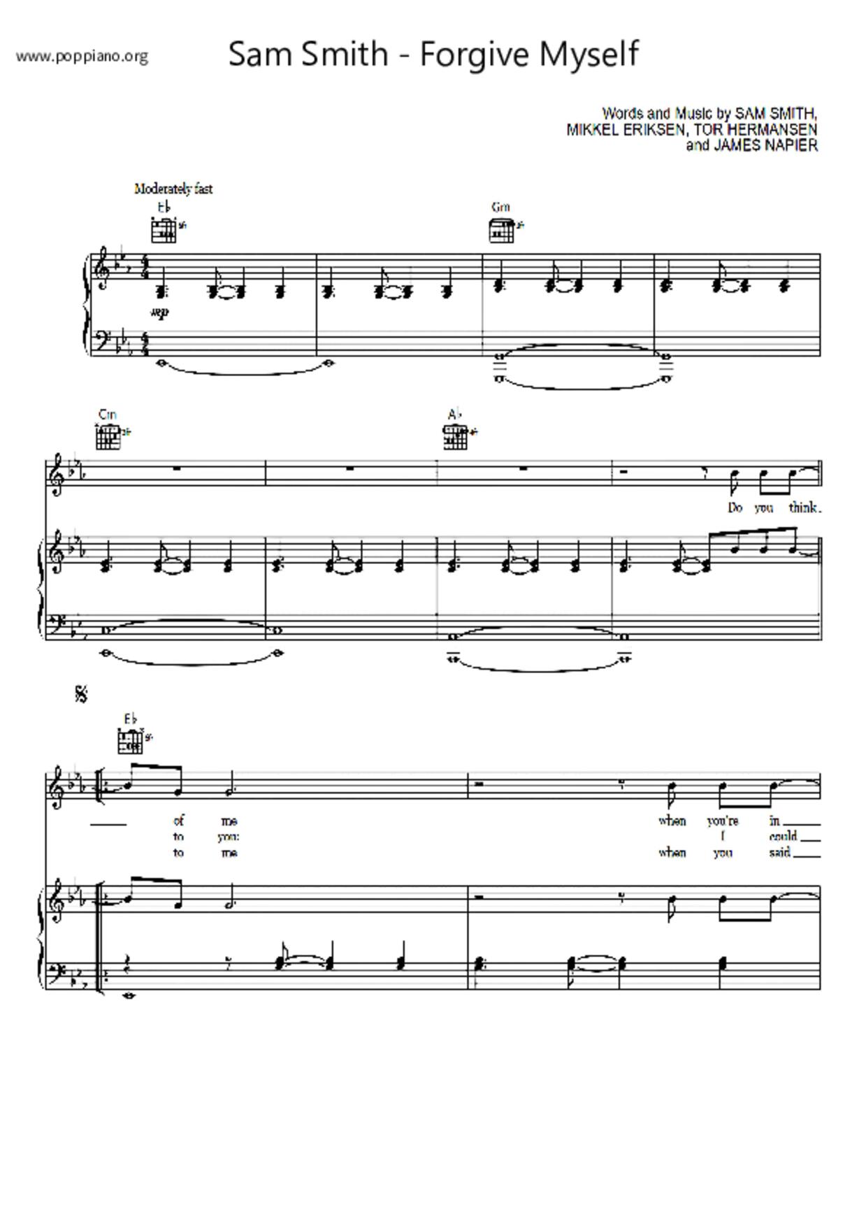 Forgive Myself琴譜