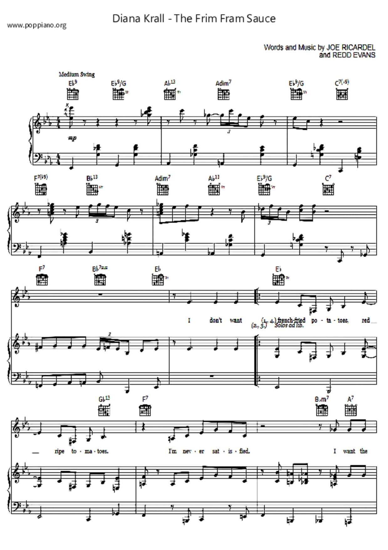 The Frim Fram Sauce琴譜