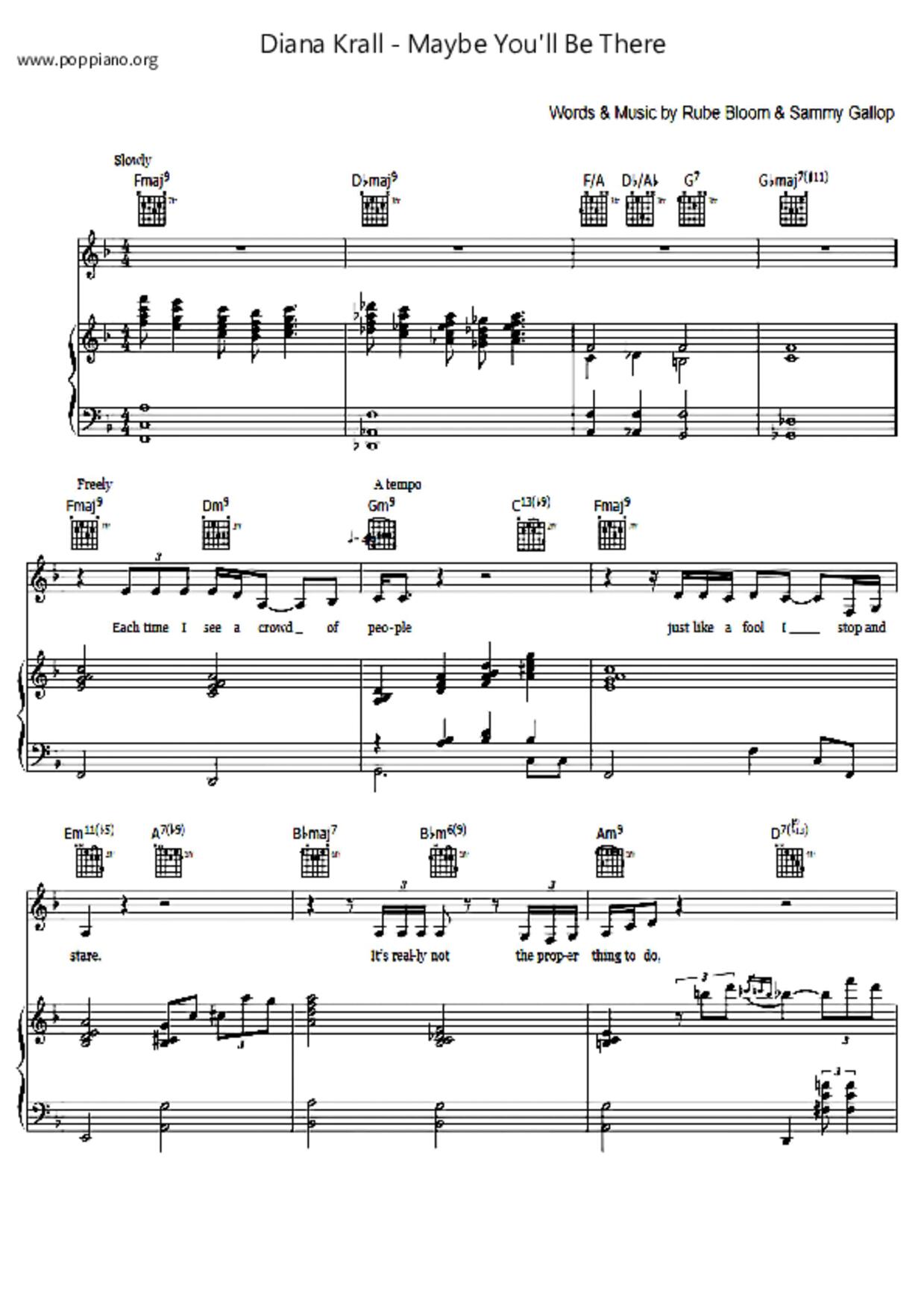 Maybe You'll Be There琴譜