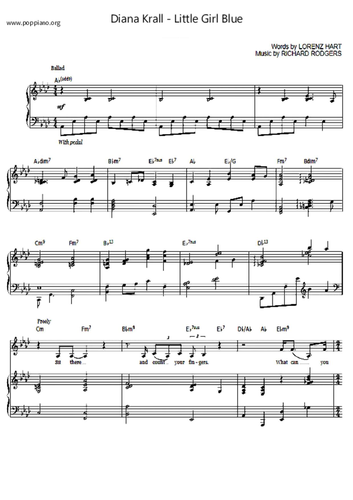 Little Girl Blue琴譜