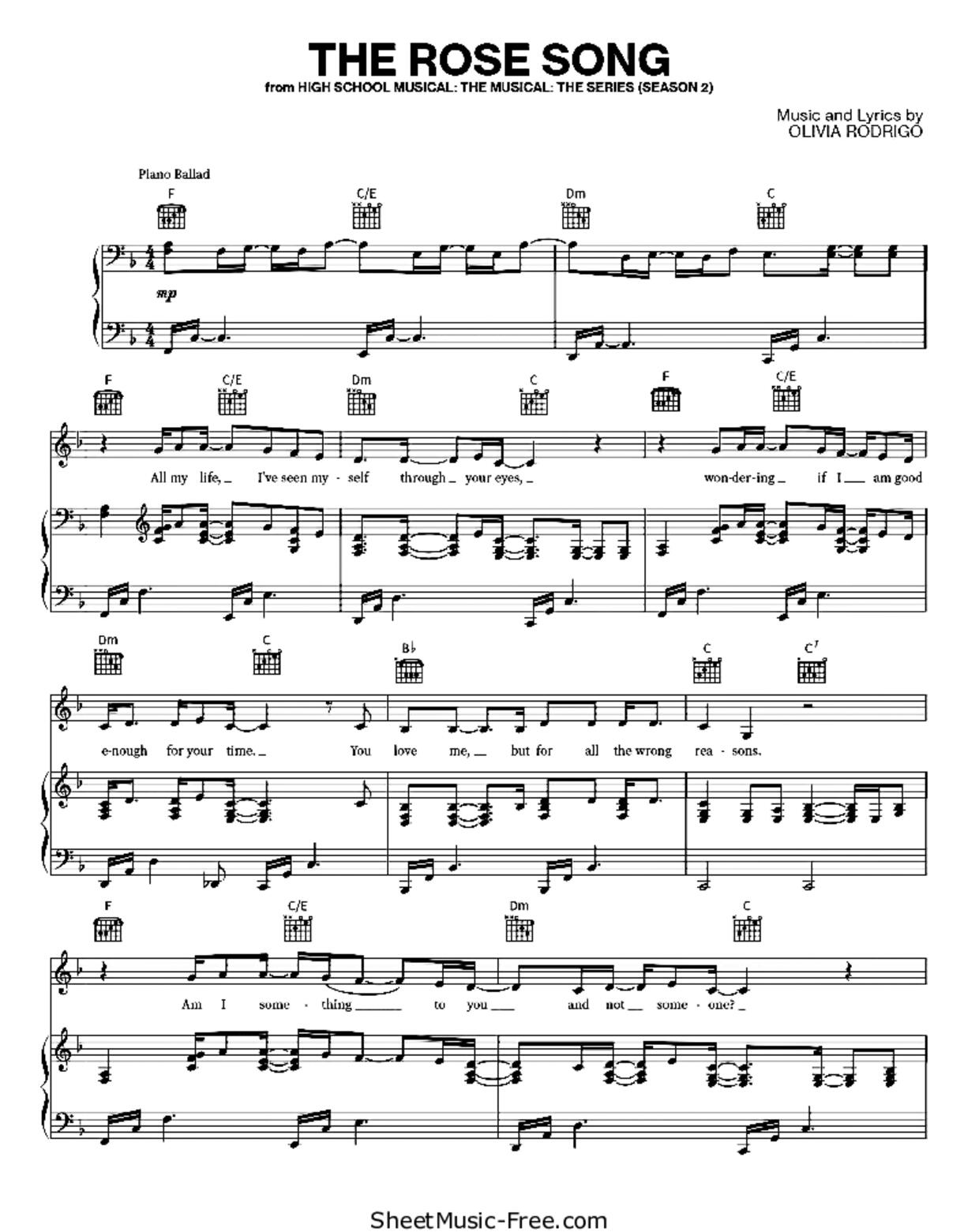 The Rose Songピアノ譜