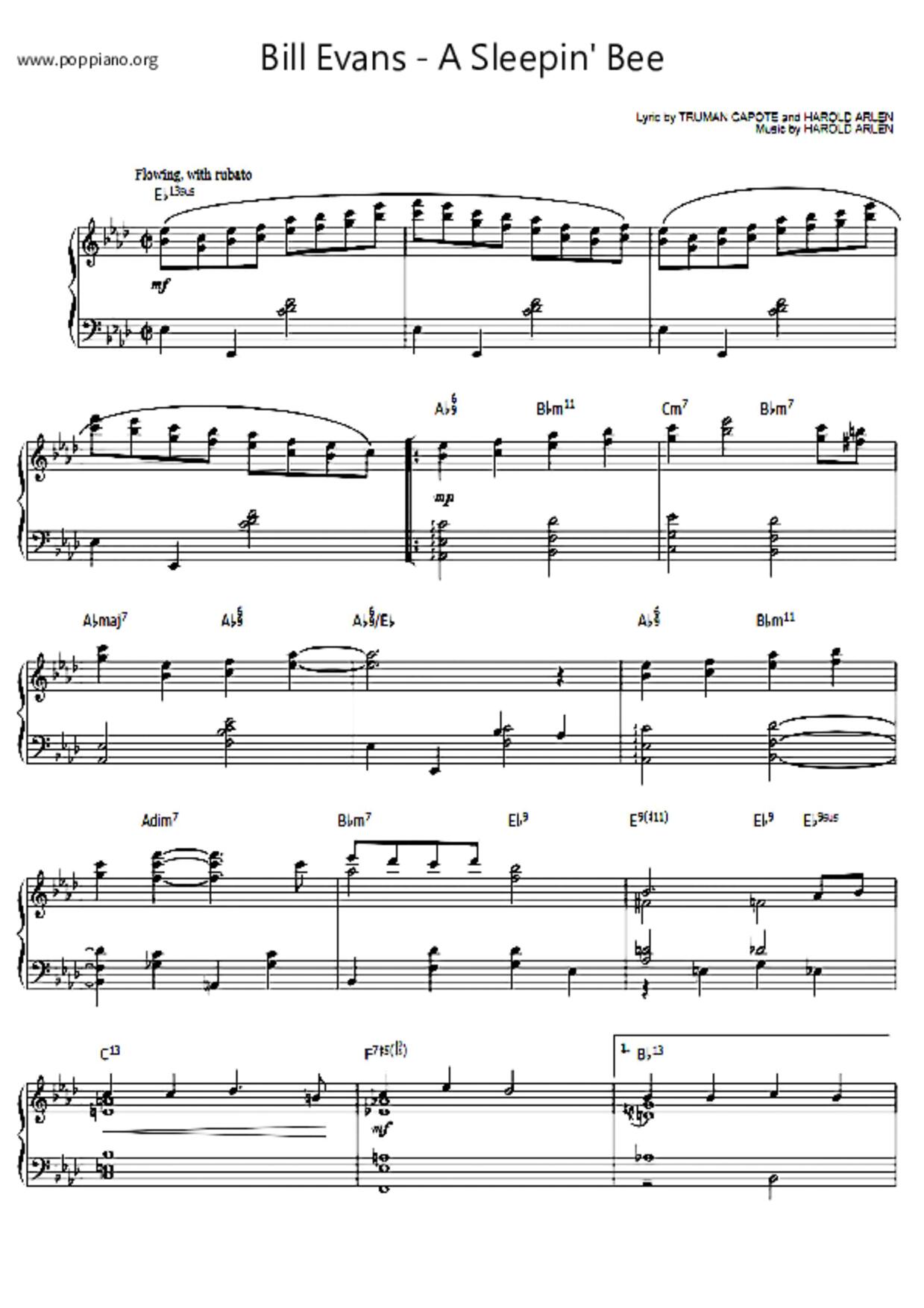 A Sleepin' Bee琴譜