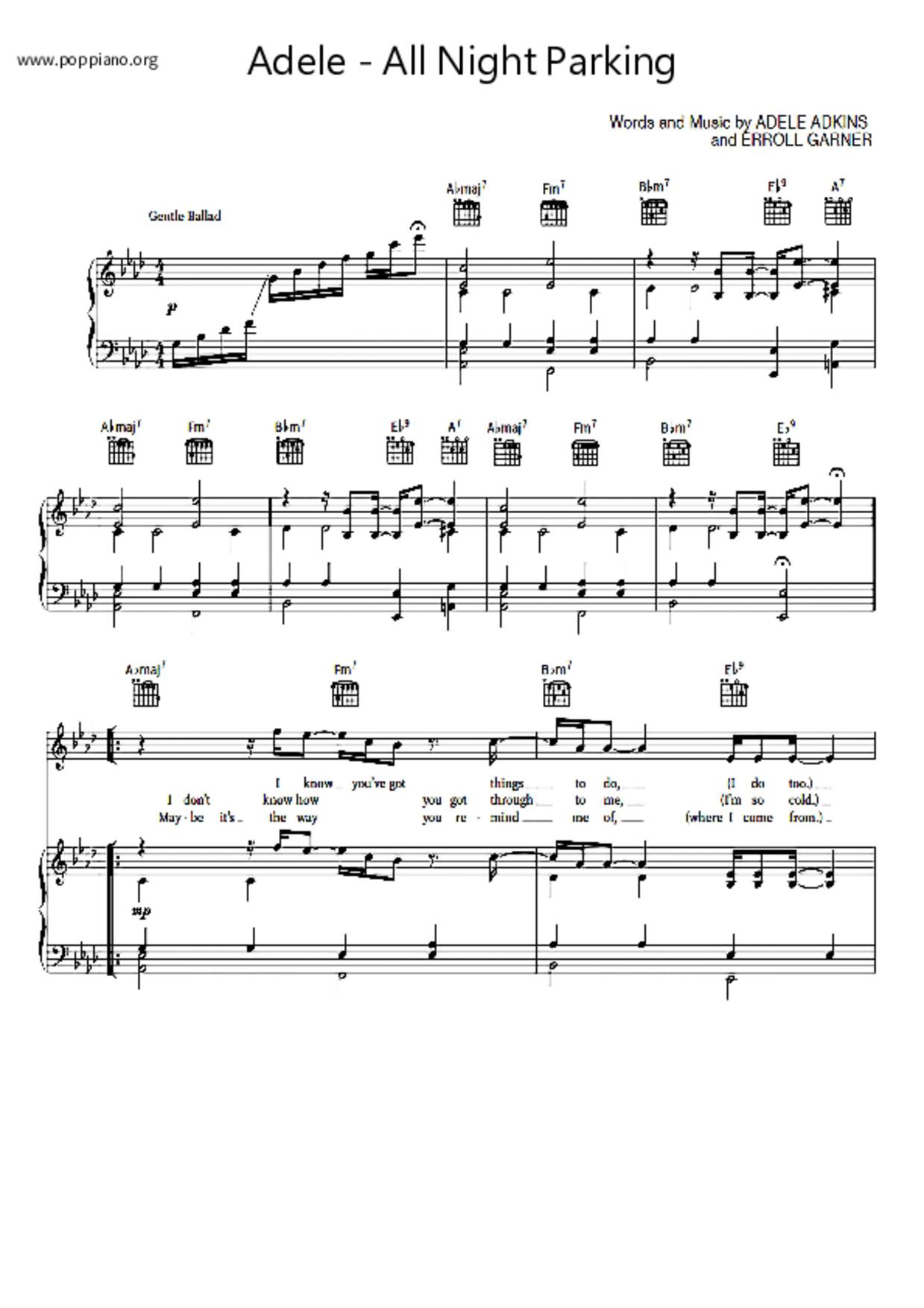 All Night Parking琴譜