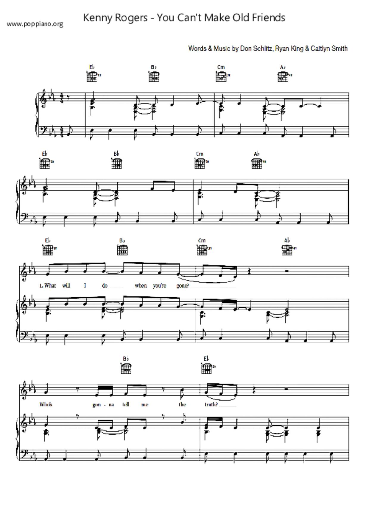 You Can't Make Old Friends琴譜