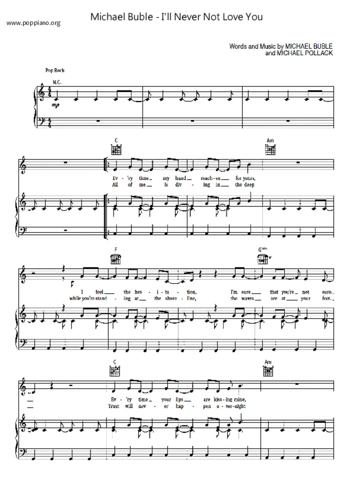 I'll Never Not Love You琴谱