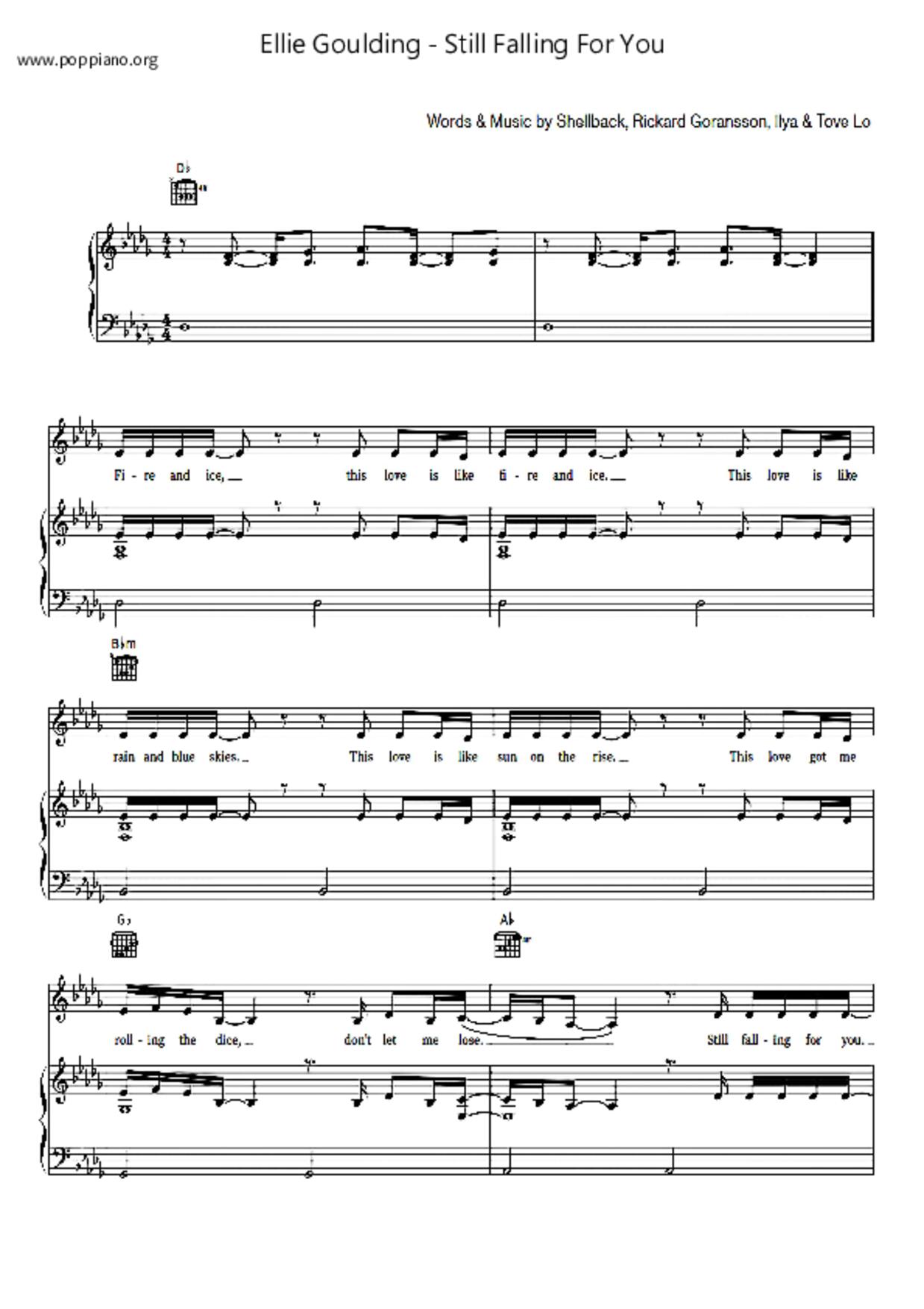 Still Falling For Youピアノ譜