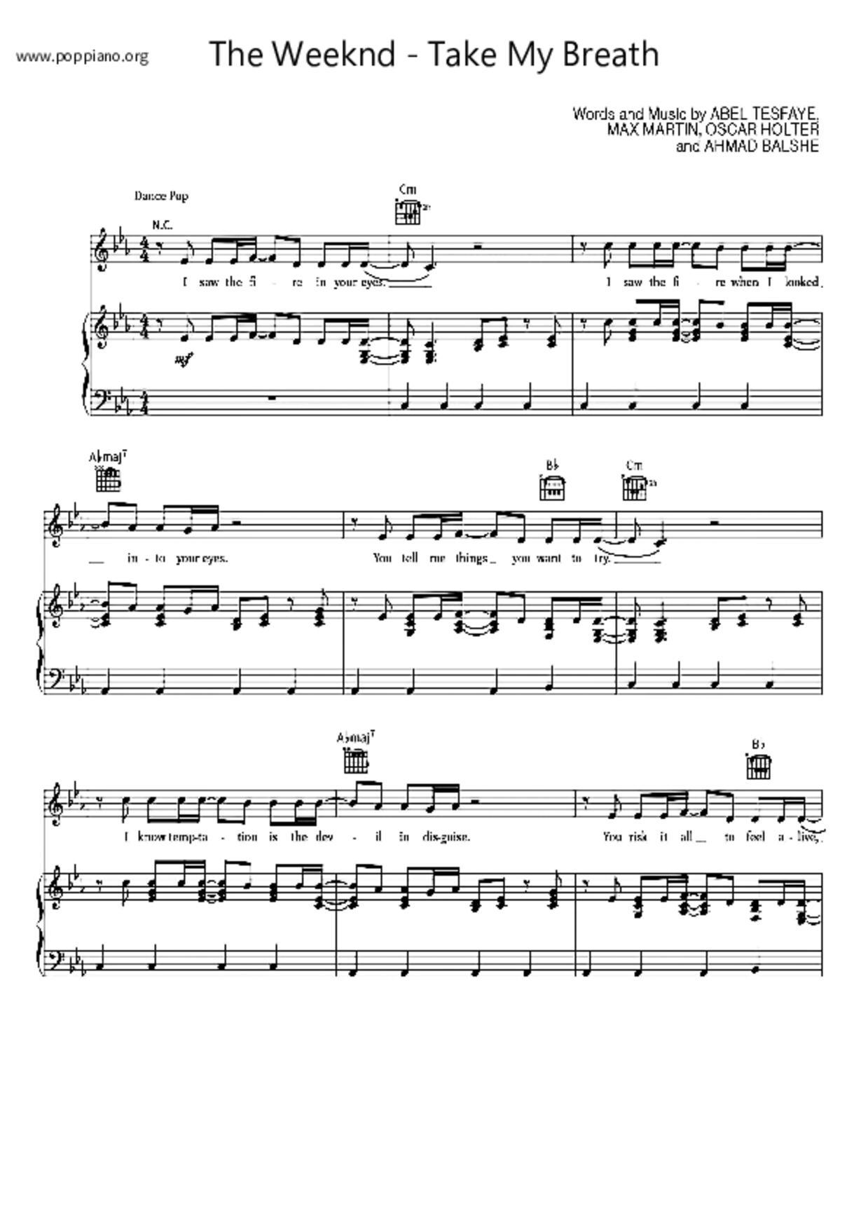 Take My Breath Score