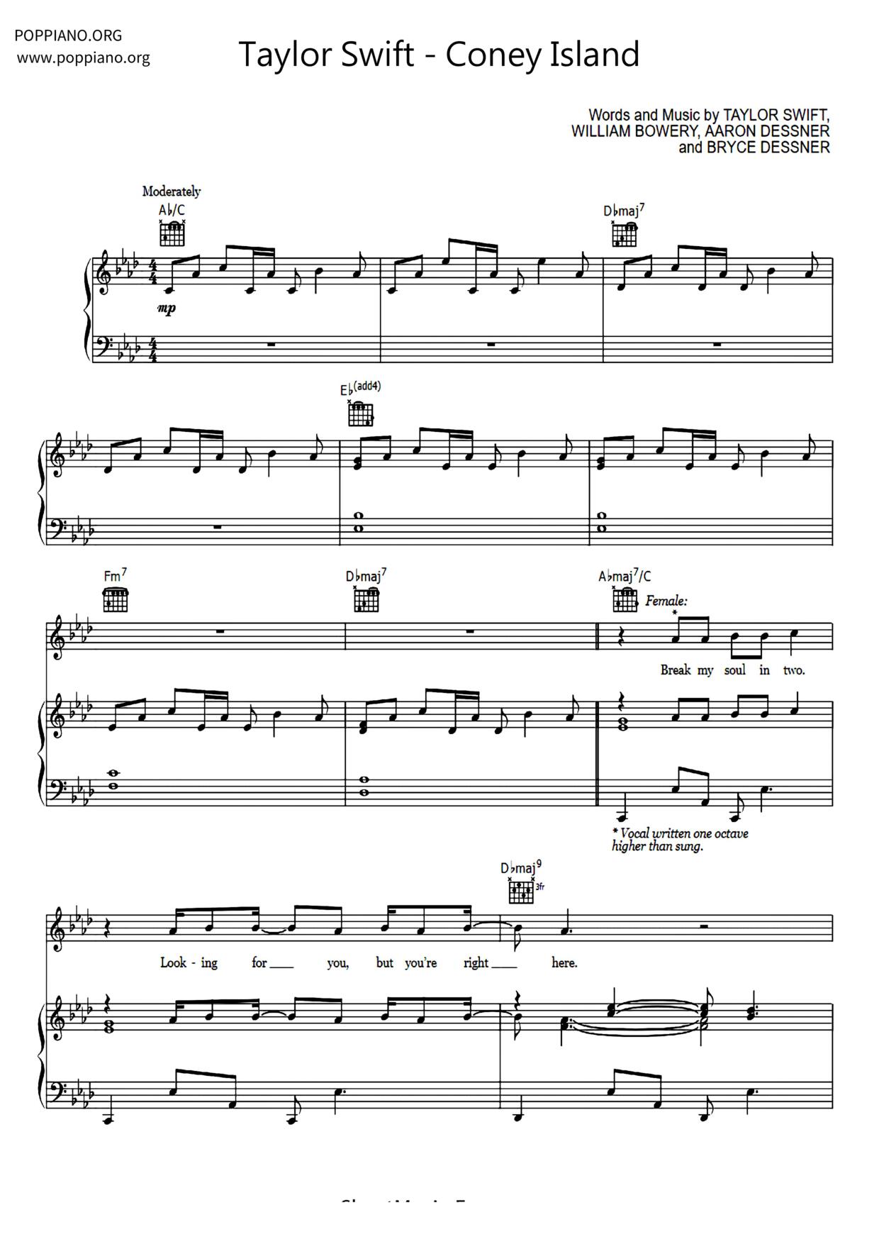 Coney Islandピアノ譜