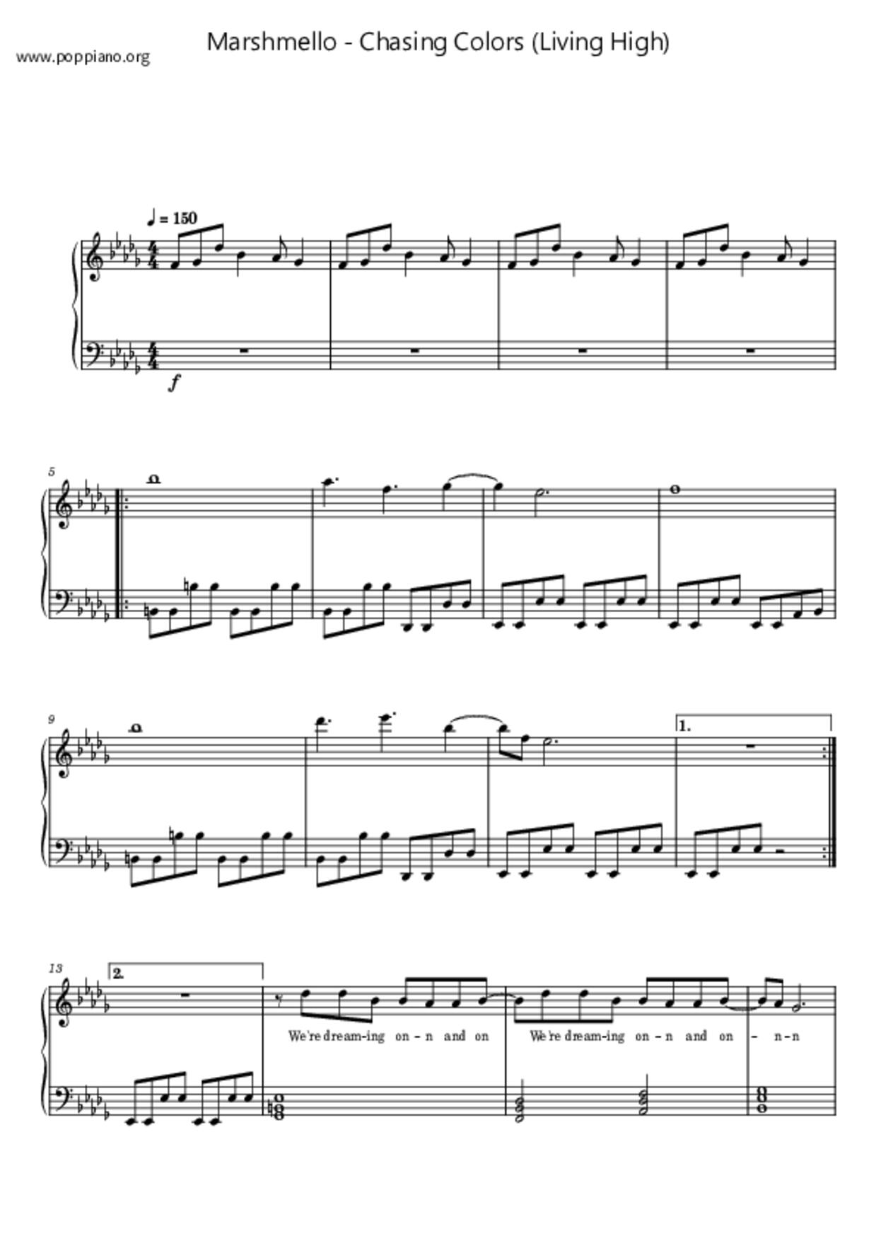 Chasing Colors (Living High)琴譜