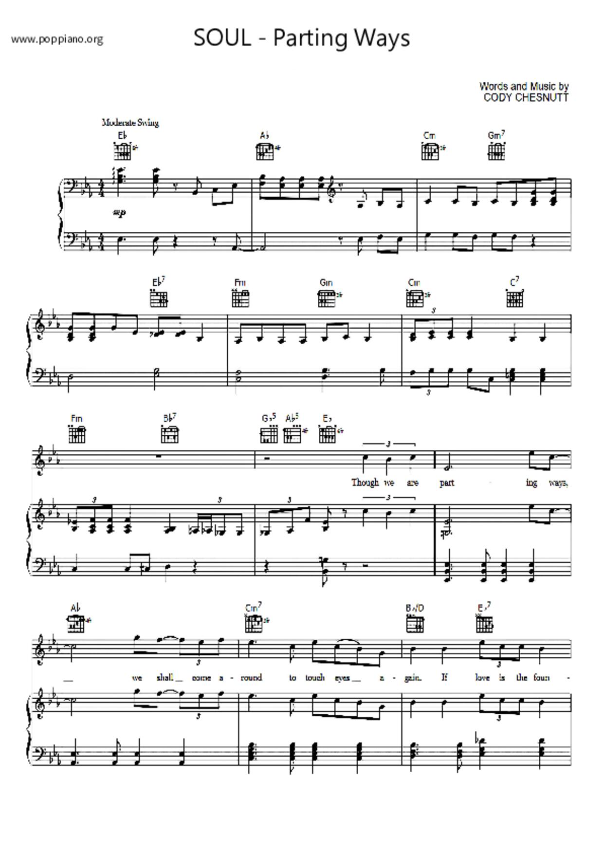 Parting Ways from Soul琴譜