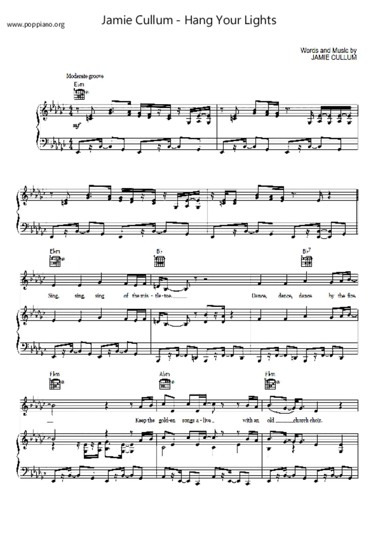 Hang Your Lights琴譜