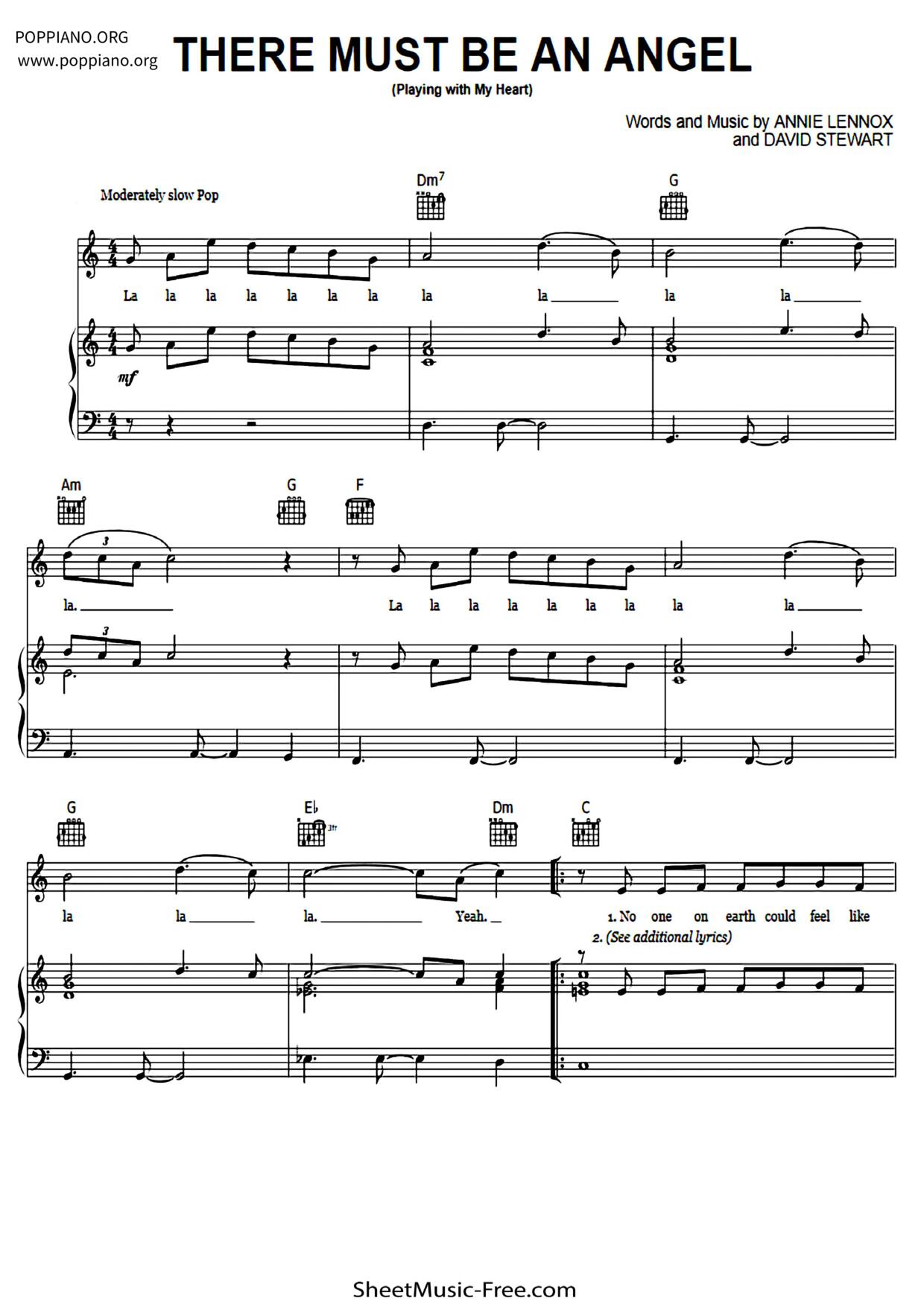 There Must Be An Angel琴譜