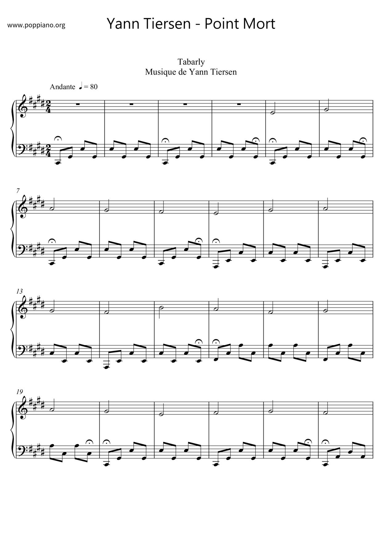 Point Mort琴譜