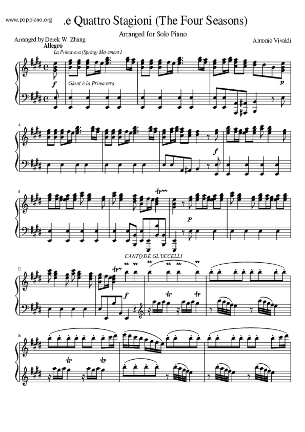 The Four Seasons琴谱