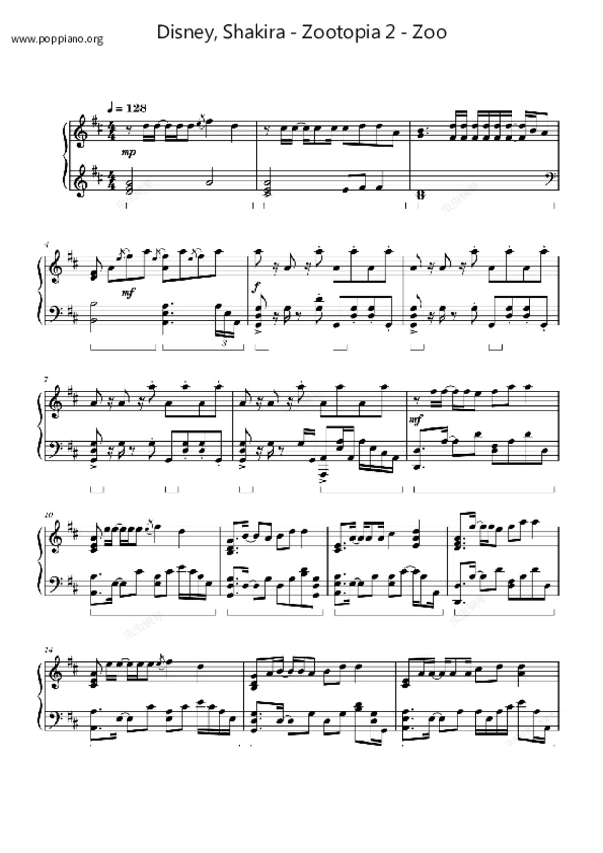 Zootopia 2 - Zoo琴譜