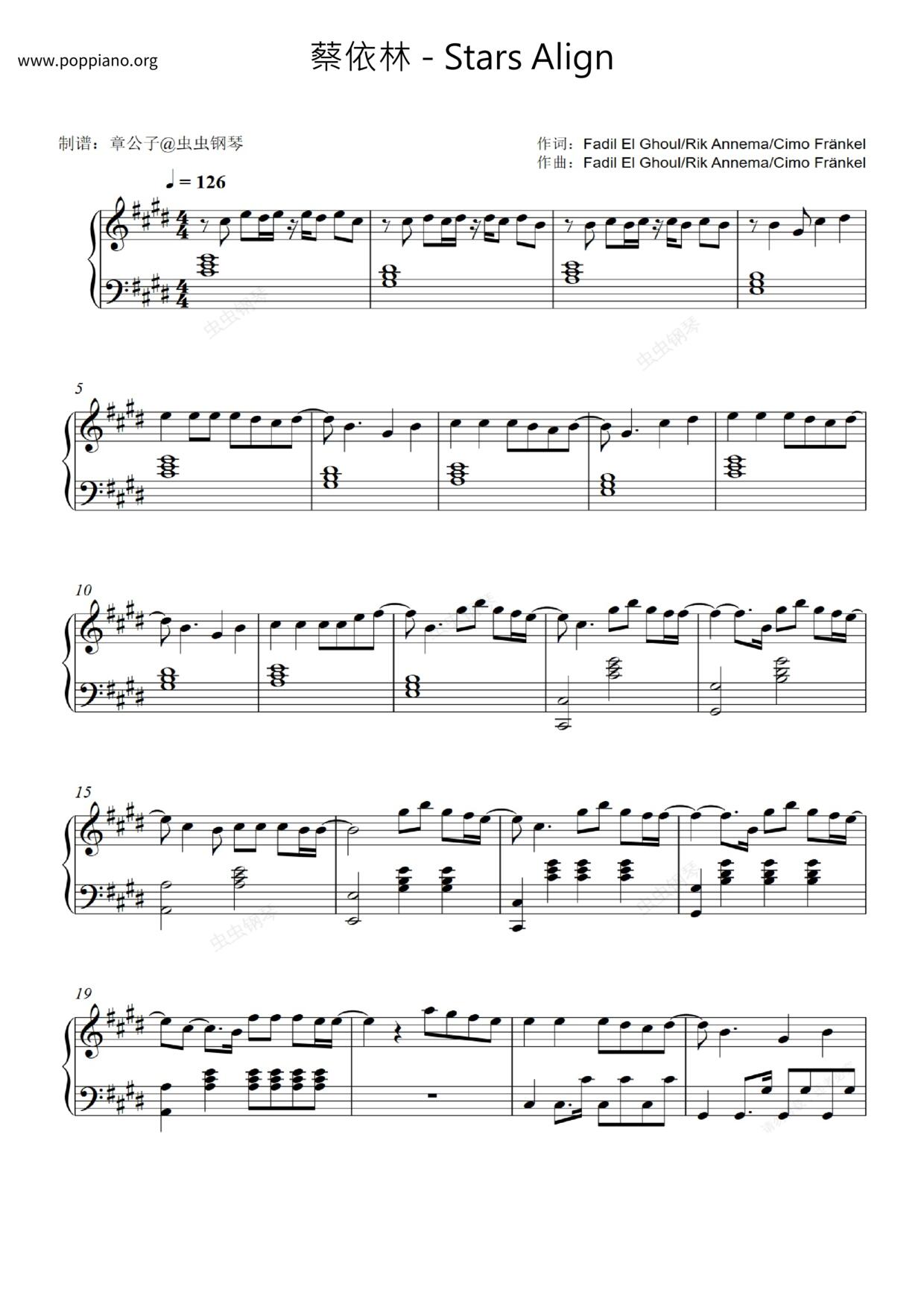Stars Align琴谱