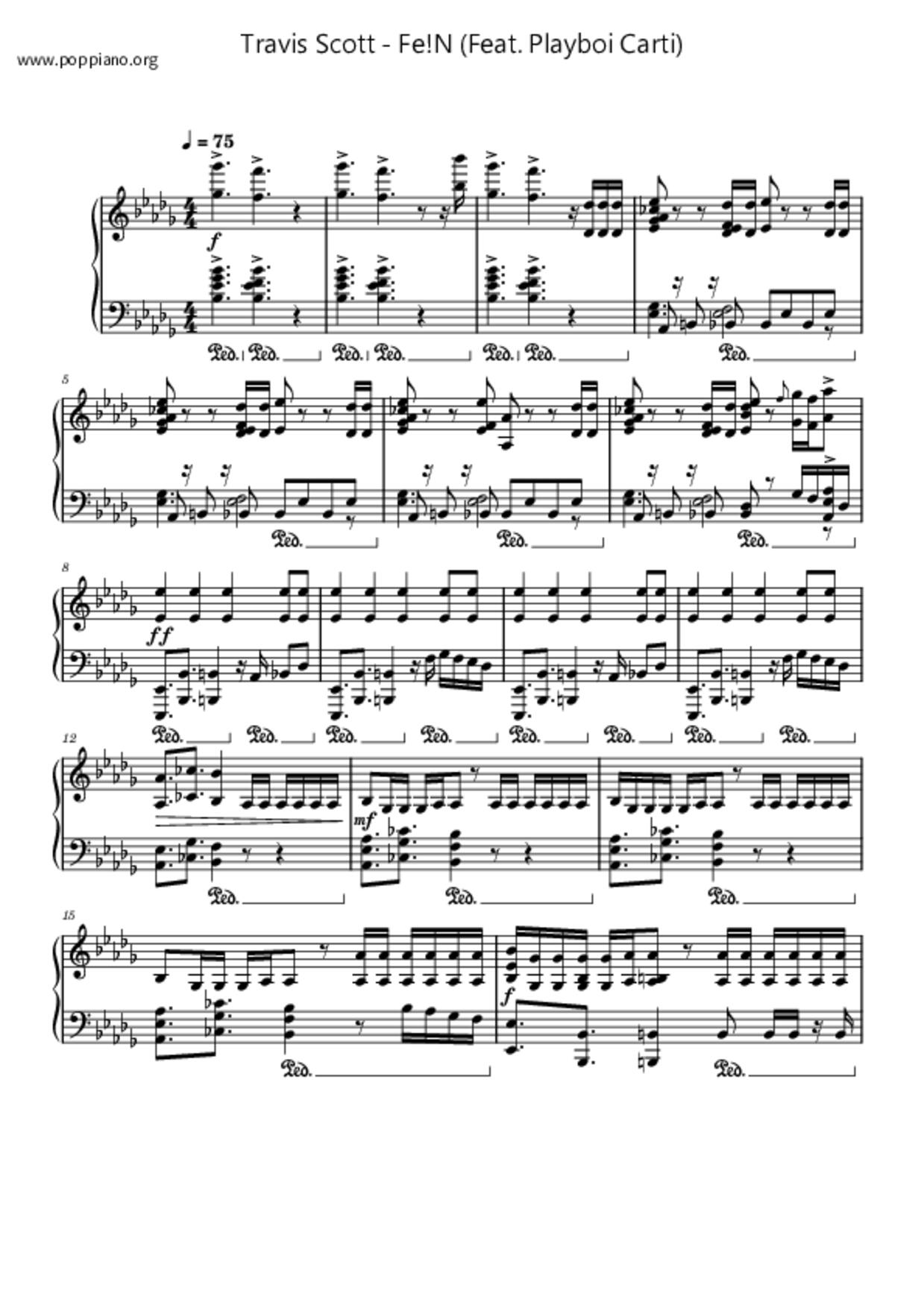 Fe!N (Feat. Playboi Carti)琴譜