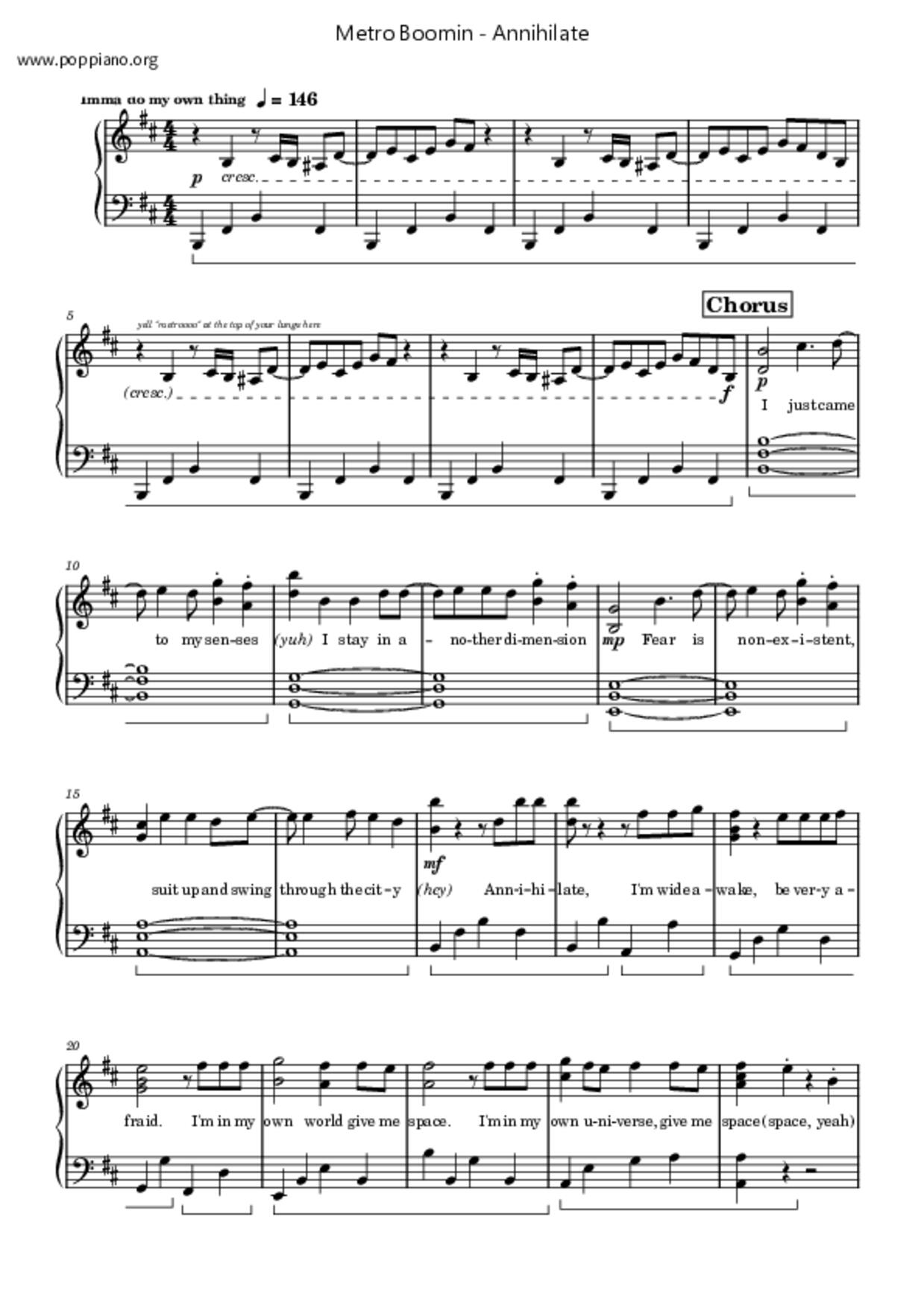 Annihilate (Spider-Man: Across The Spider-Verse)琴譜