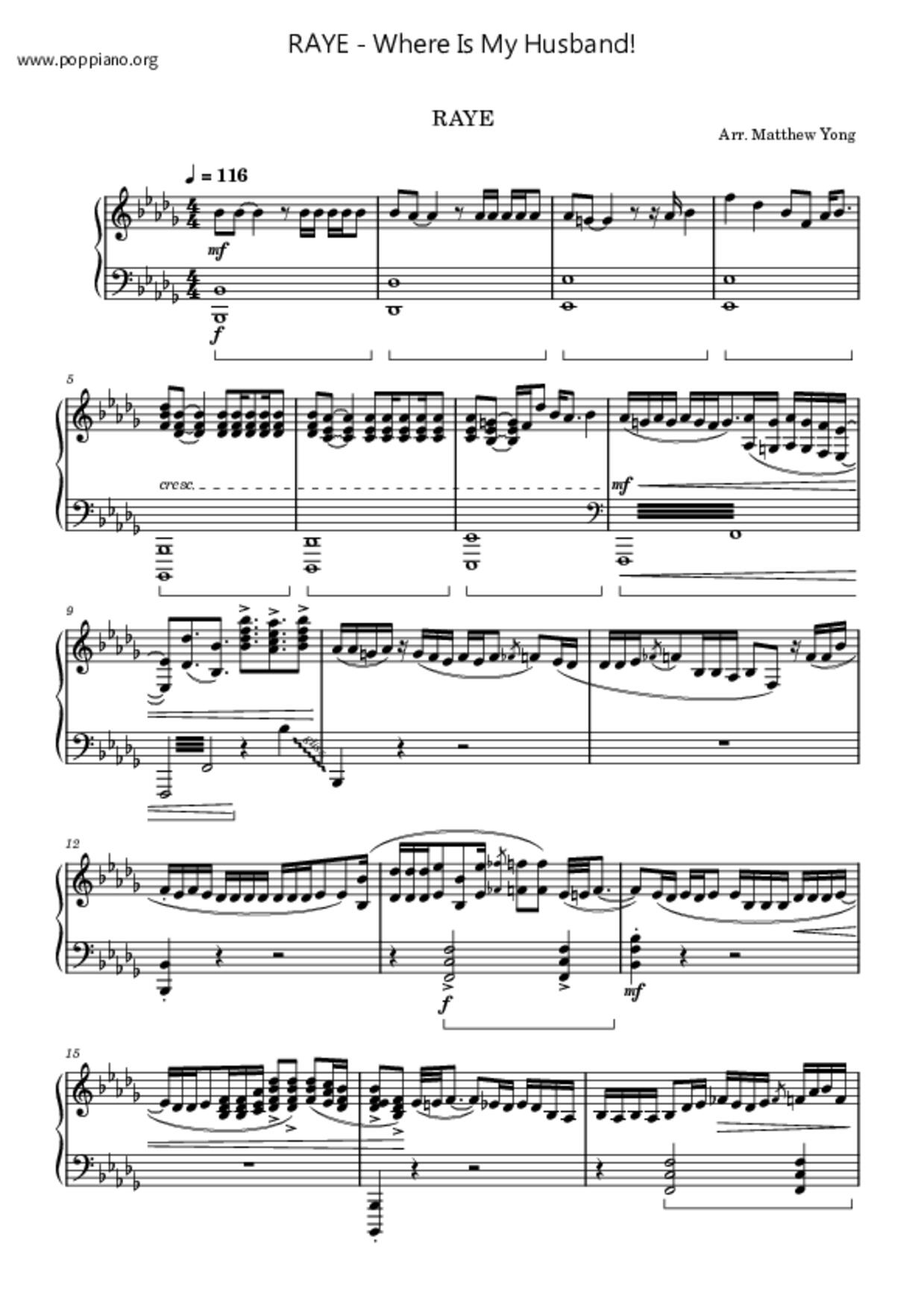 Where Is My Husband!琴譜