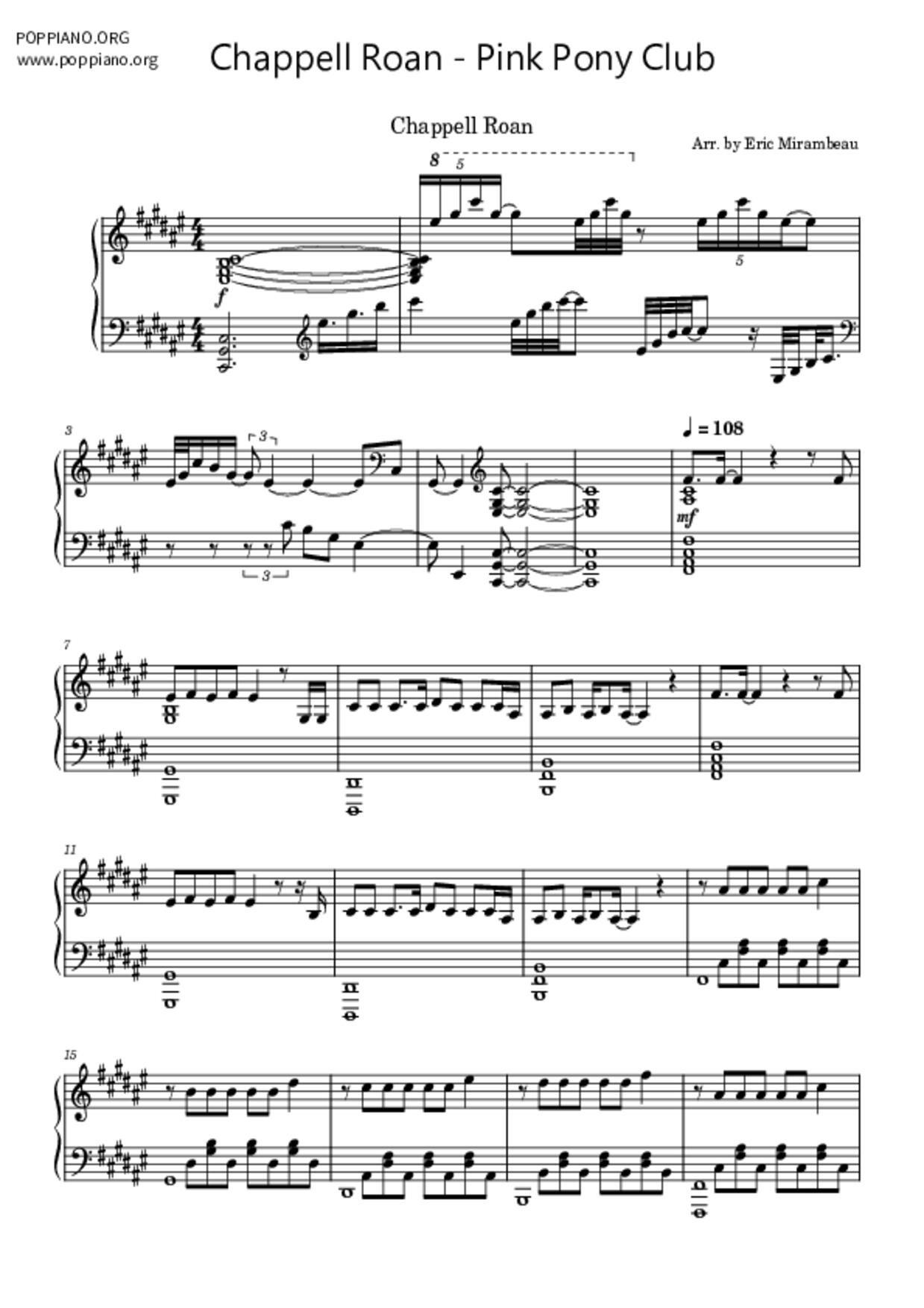 Pink Pony Club琴譜